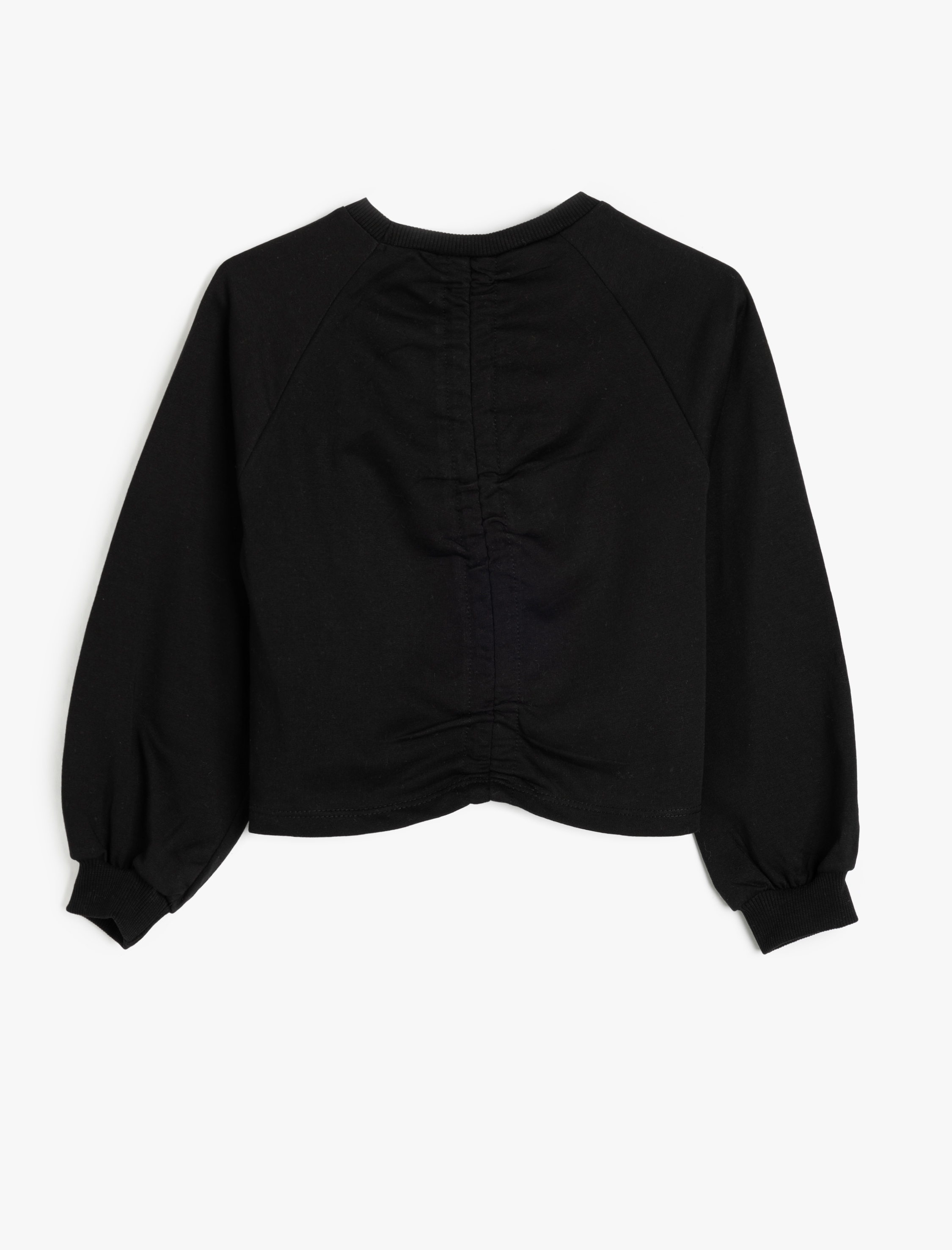  Kız Çocuk Basic Sweatshirt Uzun Kollu Bisiklet Yaka