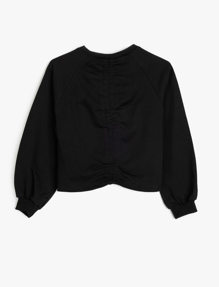 Kız Çocuk Basic Sweatshirt Uzun Kollu Bisiklet Yaka