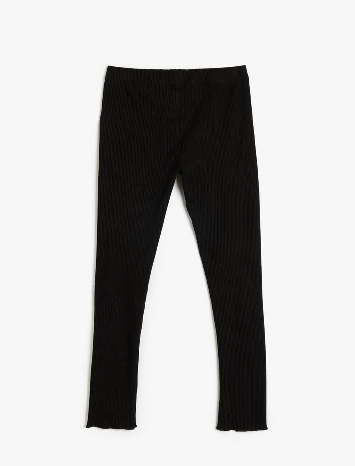 Kız Çocuk Pamuklu Ribanalı Fiyonklu Beli Lastikli Basic Tayt