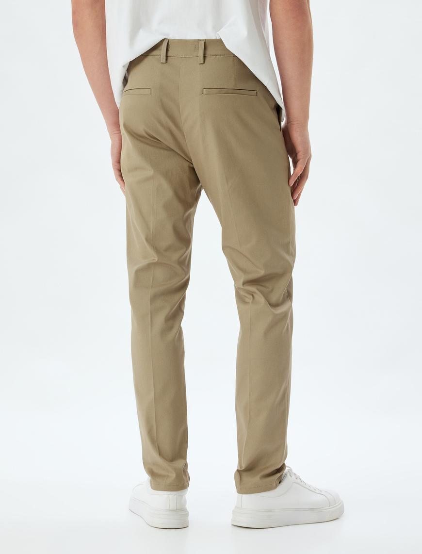   Chino Pantolon Slim Fit Cep Detaylı Pamuklu