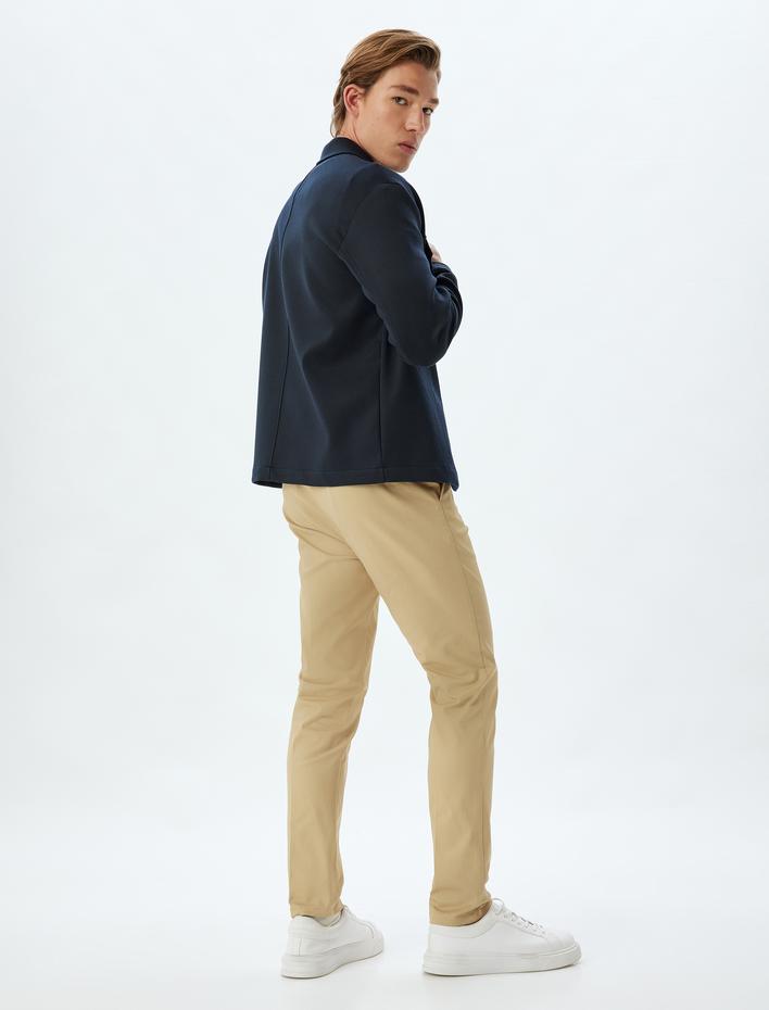  Chino Pantolon Slim Fit Cep Detaylı Pamuklu