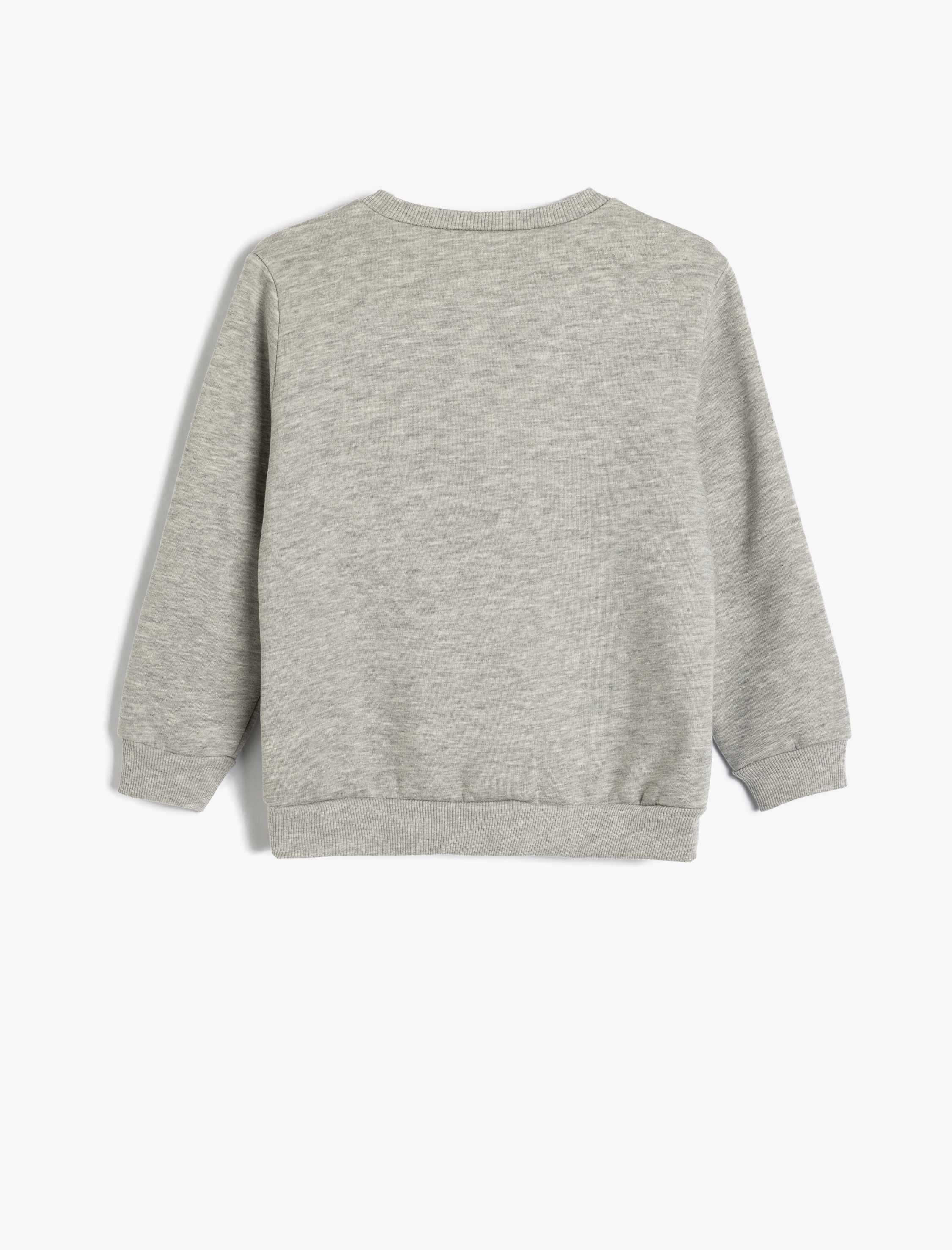  Erkek Çocuk Basketbol Baskı Detaylı Uzun Kollu Bisiklet Yaka Şardonlu Sweatshirt