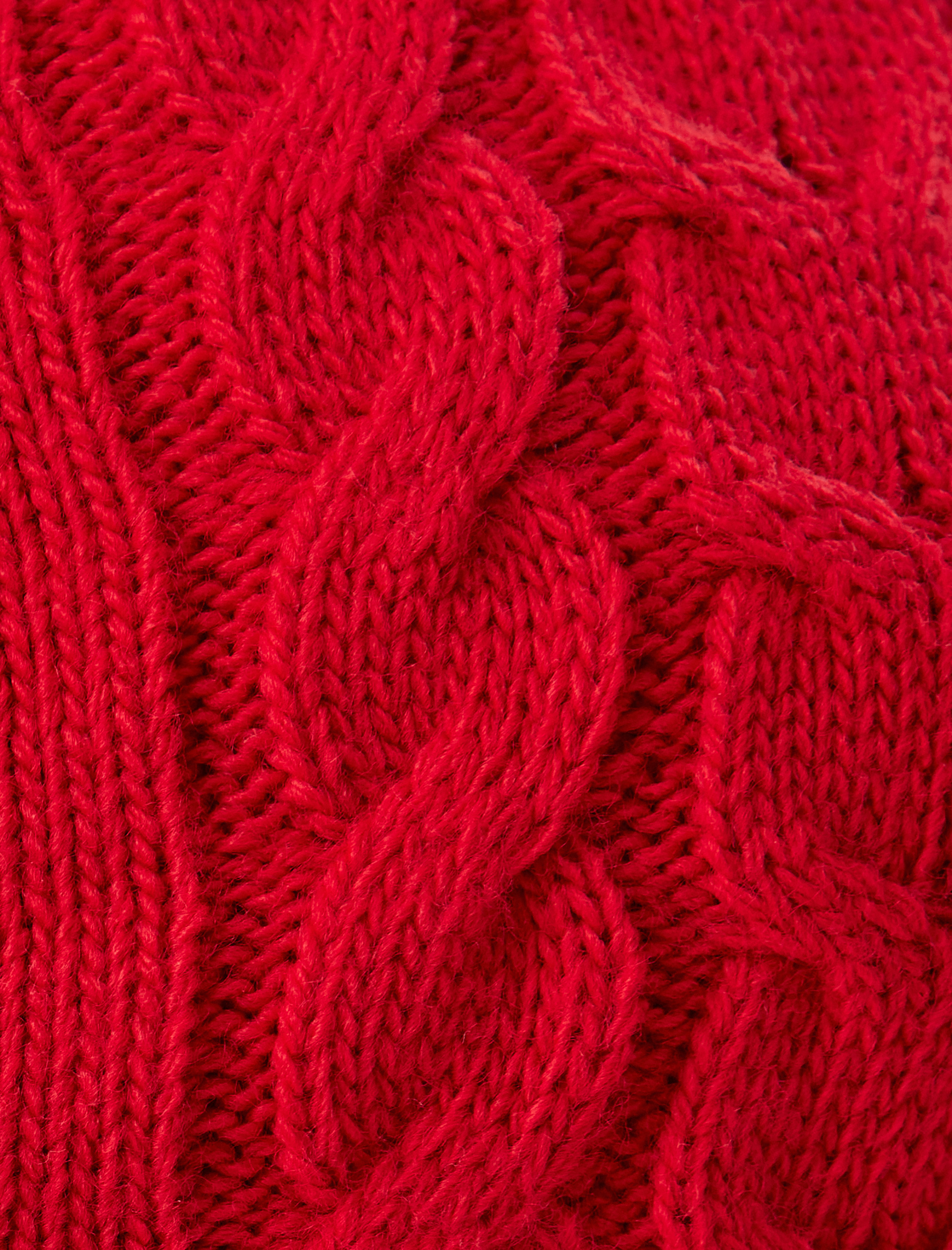   Saç Örgü Hırka Yuvarlak Yaka Uzun Kollu