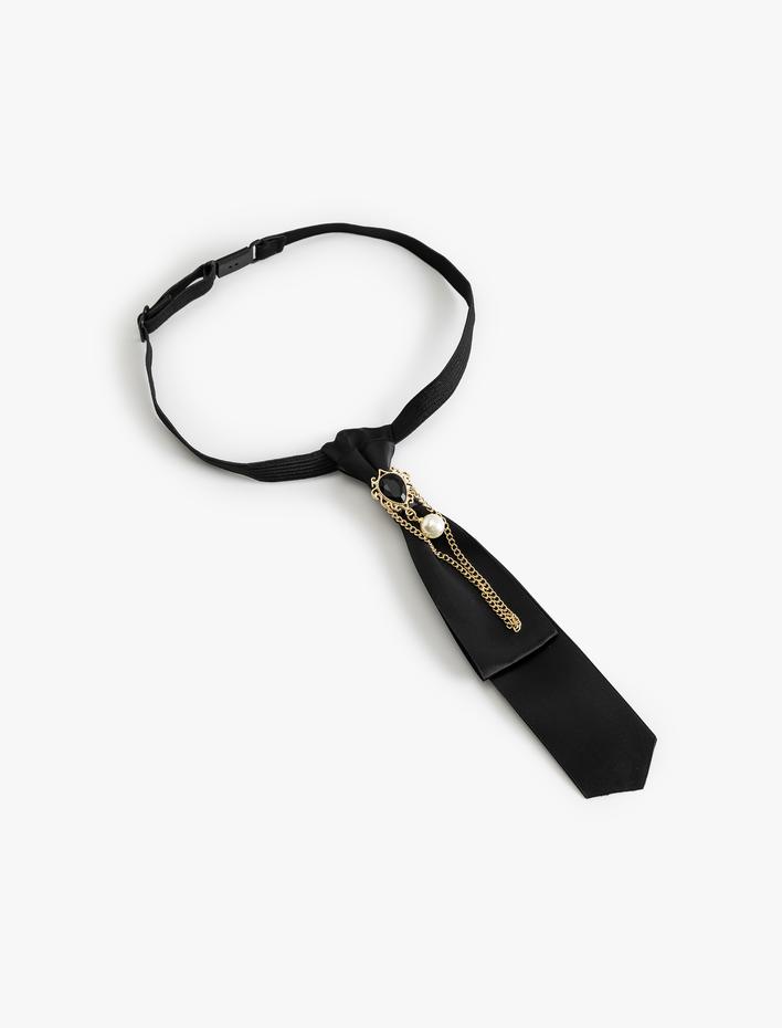 Kadın Kravat Choker Kolye Broş Detaylı