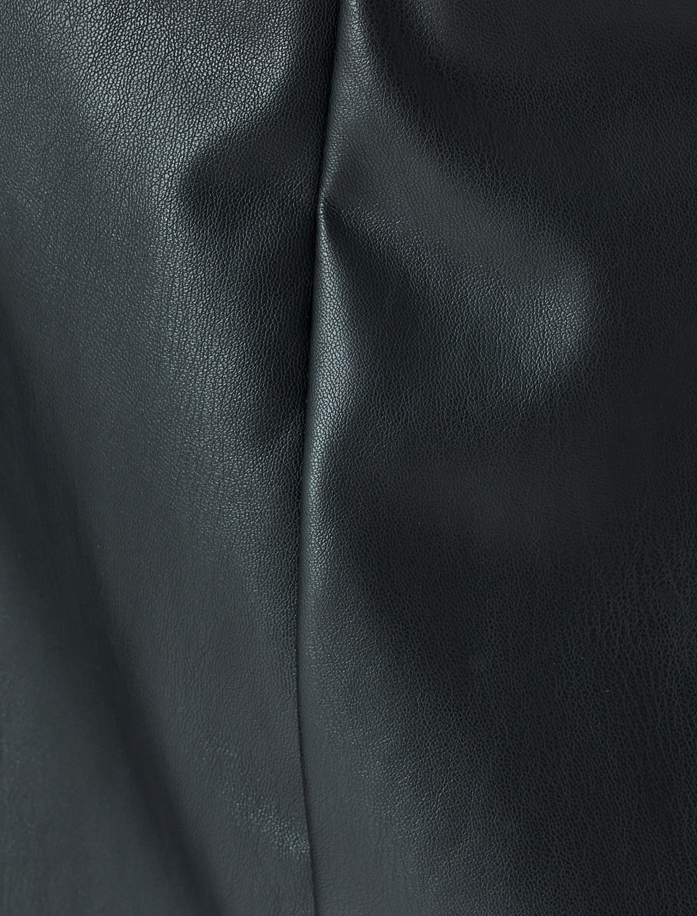   Standart Bel Pileli Mini Suni Deri Etek