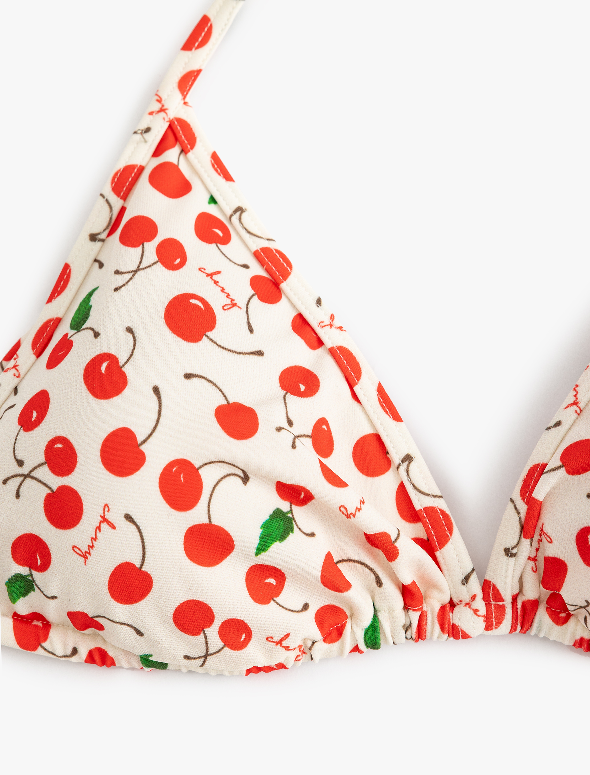   Üçgen Bikini Üstü İpli Meyve Baskılı