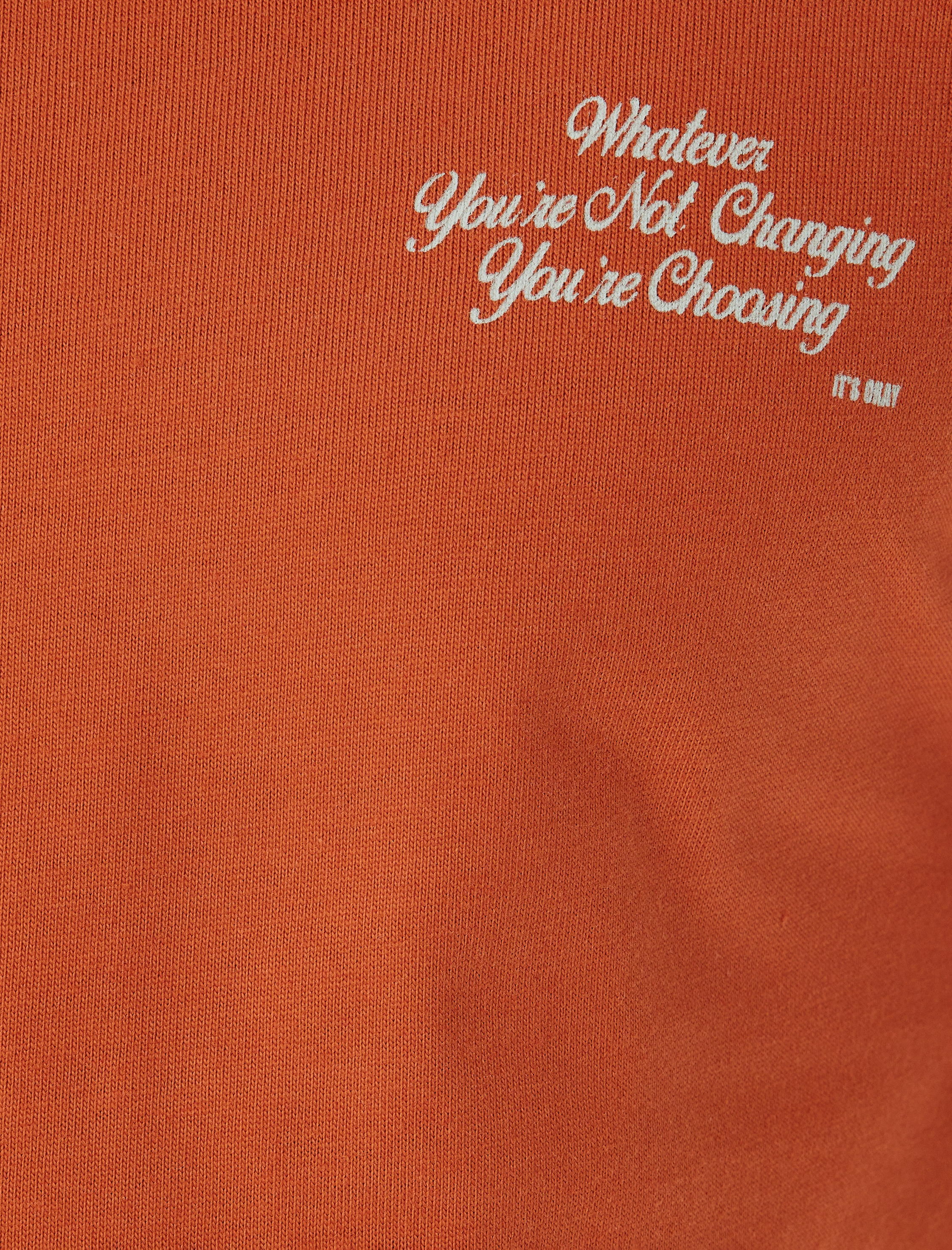   Bisiklet Yaka Arkası Baskılı Pamuklu Kısa Kollu Tişört