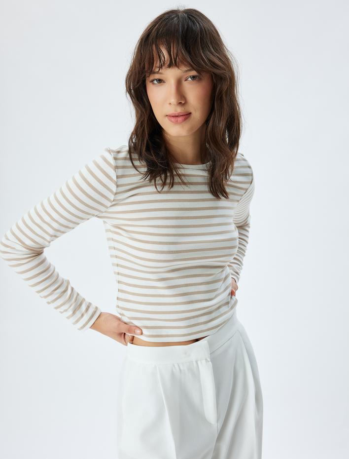  Uzun Kollu Basic Body Bisiklet Yaka Penye