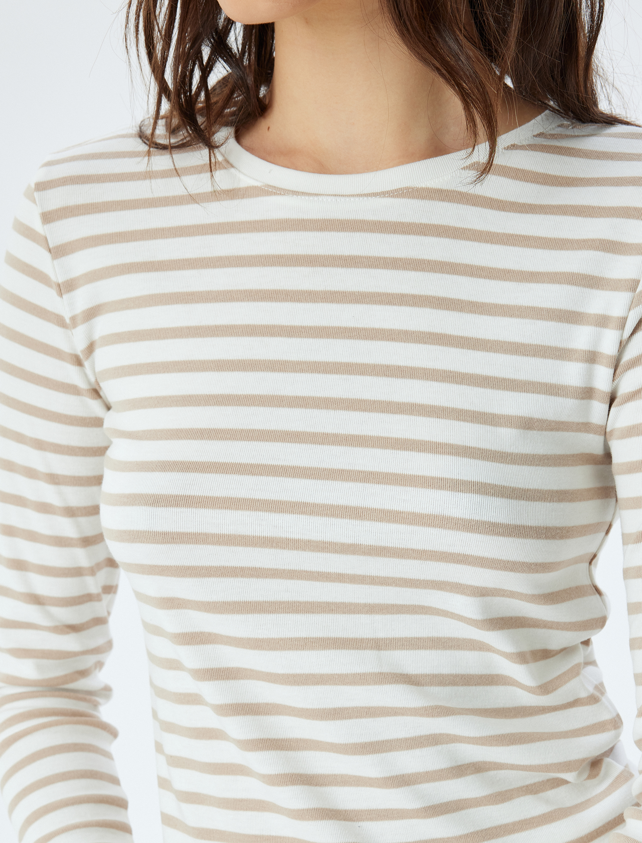   Uzun Kollu Basic Body Bisiklet Yaka Penye