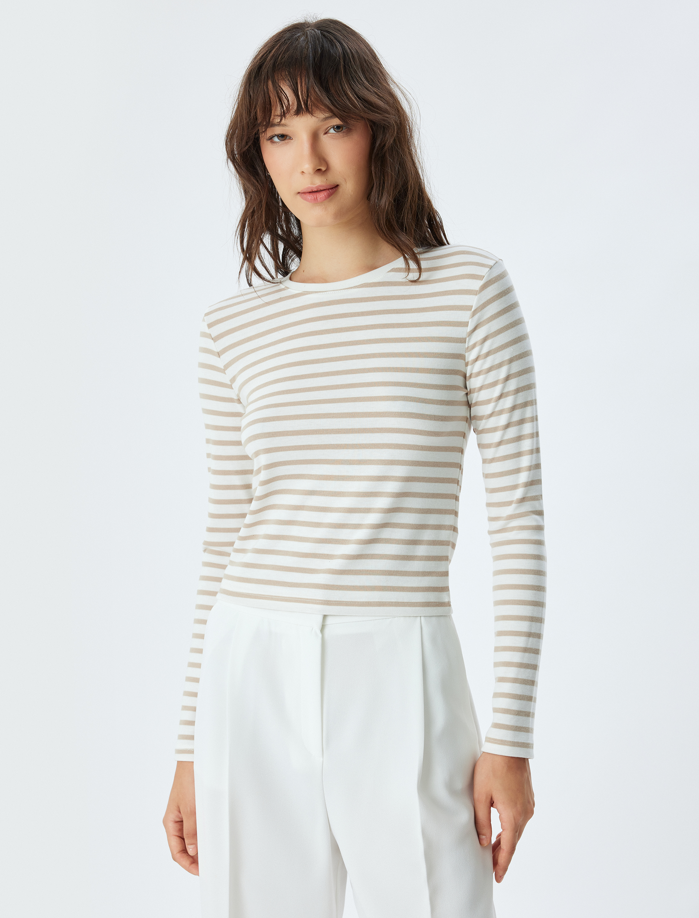   Uzun Kollu Basic Body Bisiklet Yaka Penye