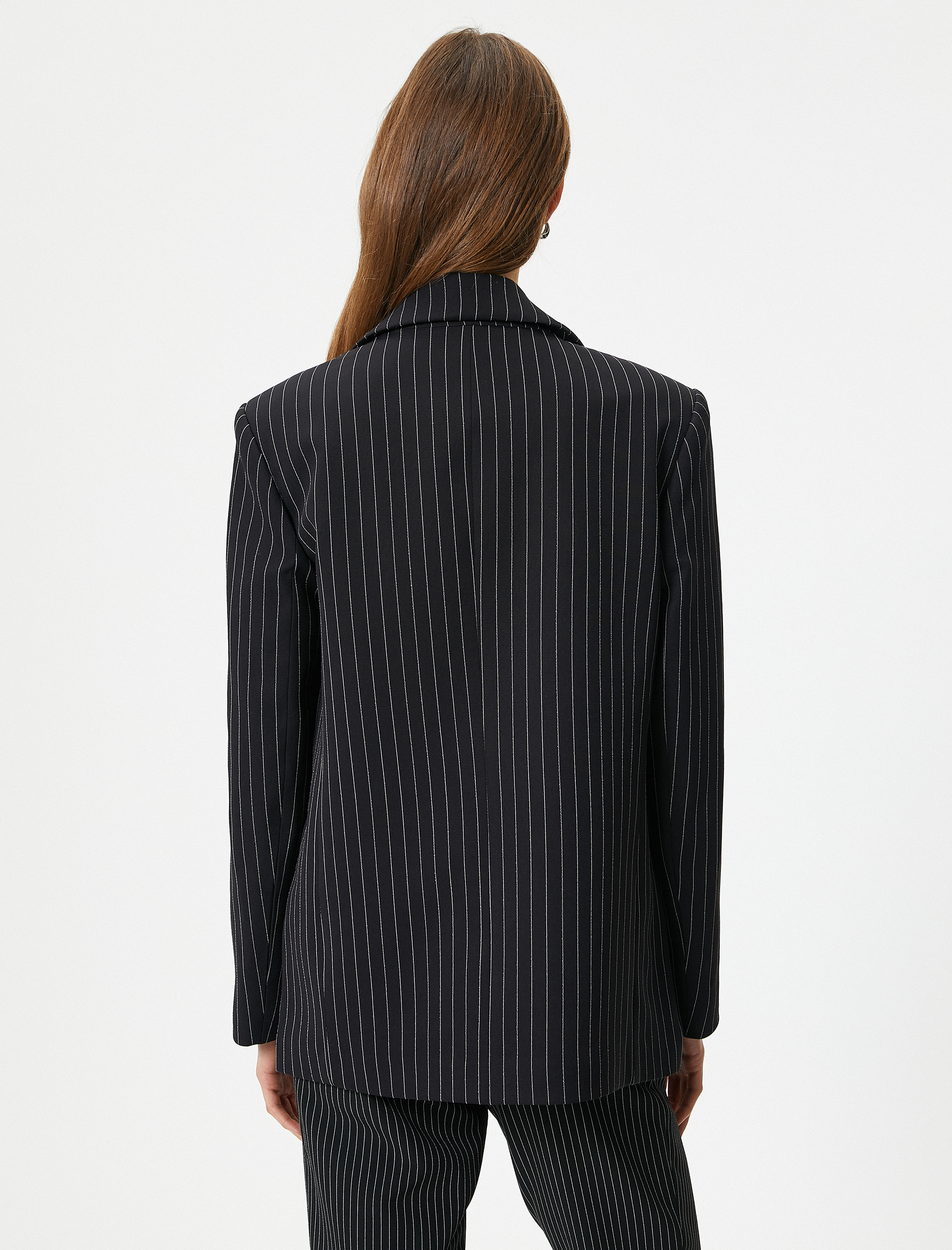   Oversize Blazer Ceket Tek Düğmeli Kapaklı Cepli