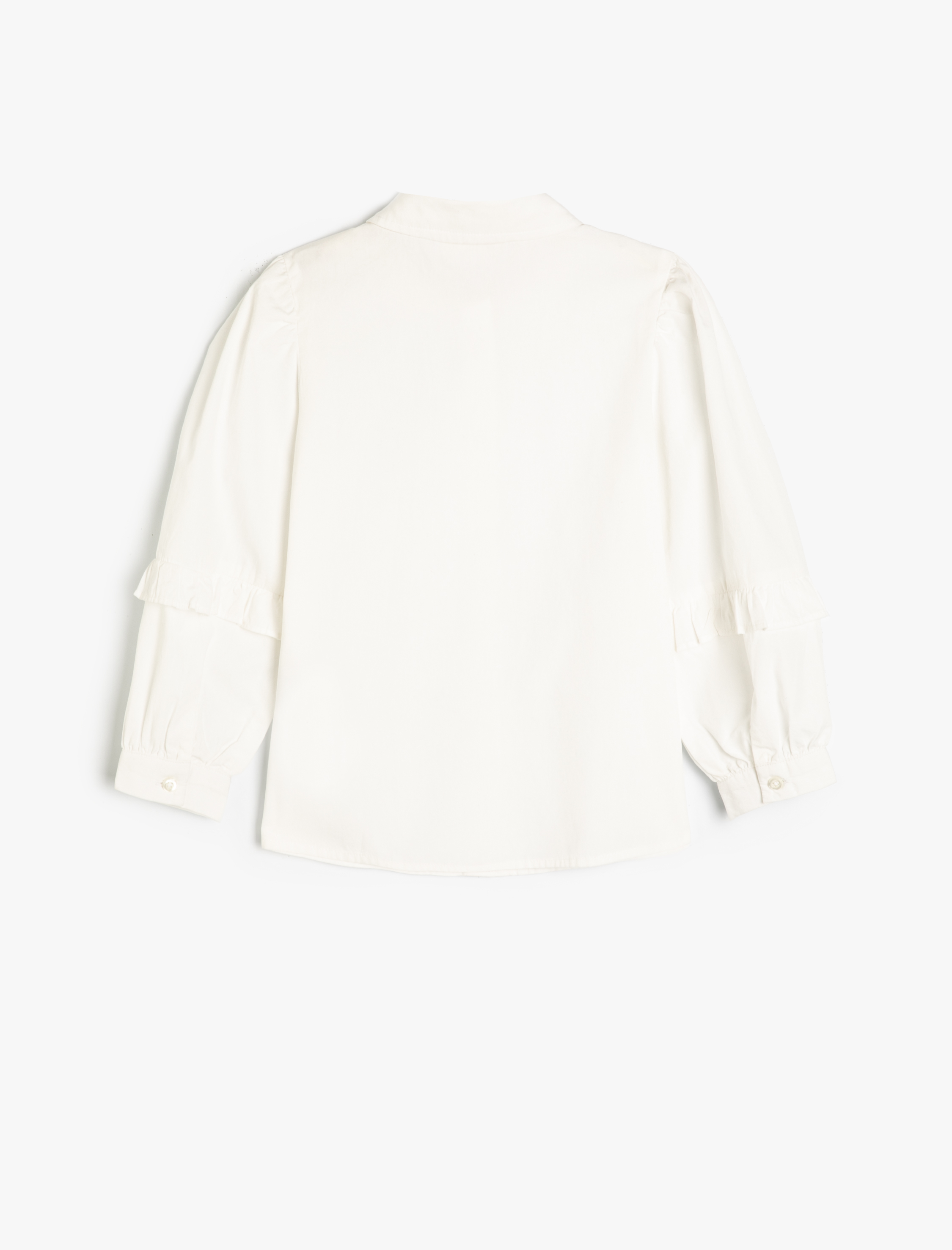  Kız Çocuk Uzun Kollu Klasik Yaka Pamuklu Okul Gömleği