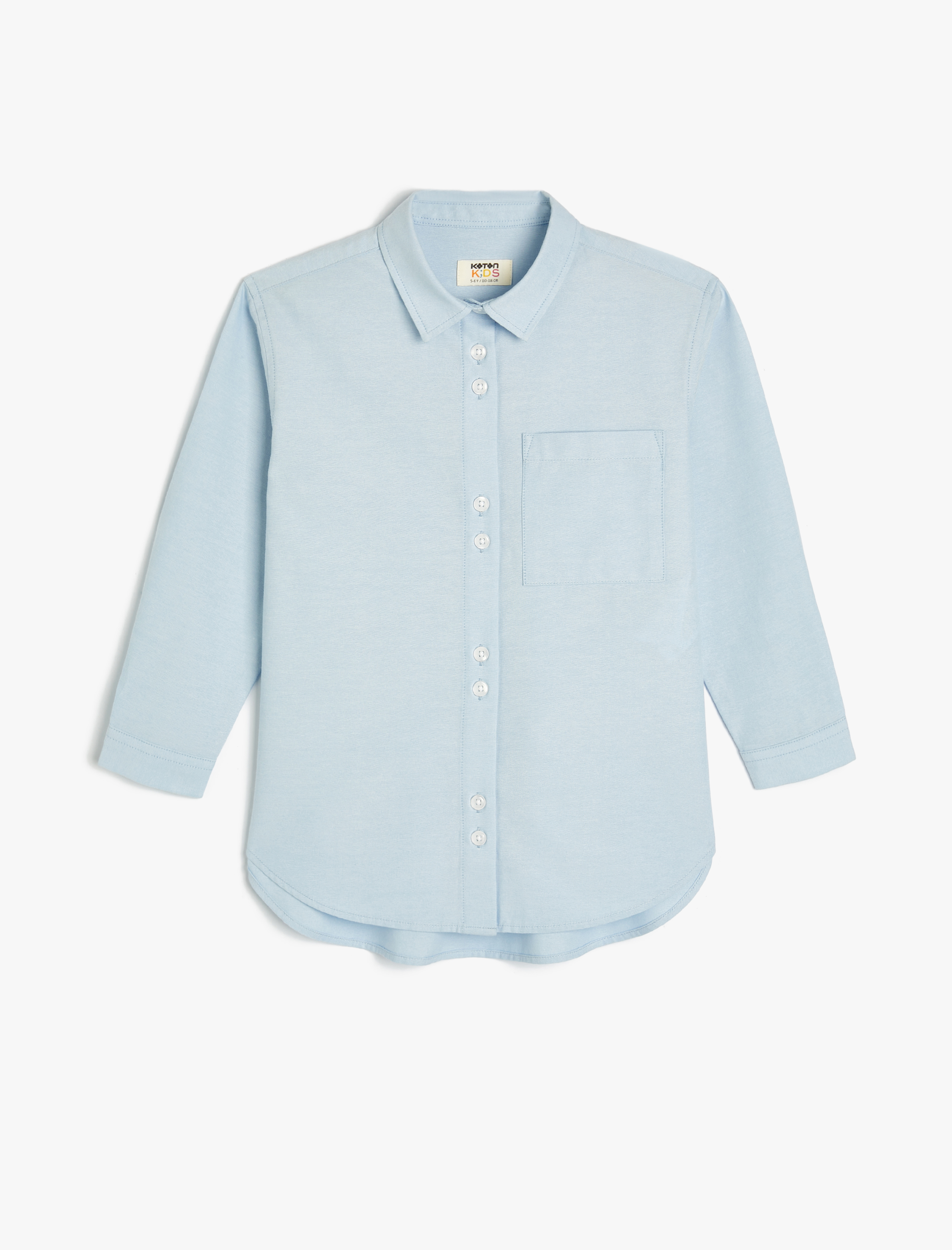  Kız Çocuk Uzun Kollu Klasik Yaka Basic Gömlek