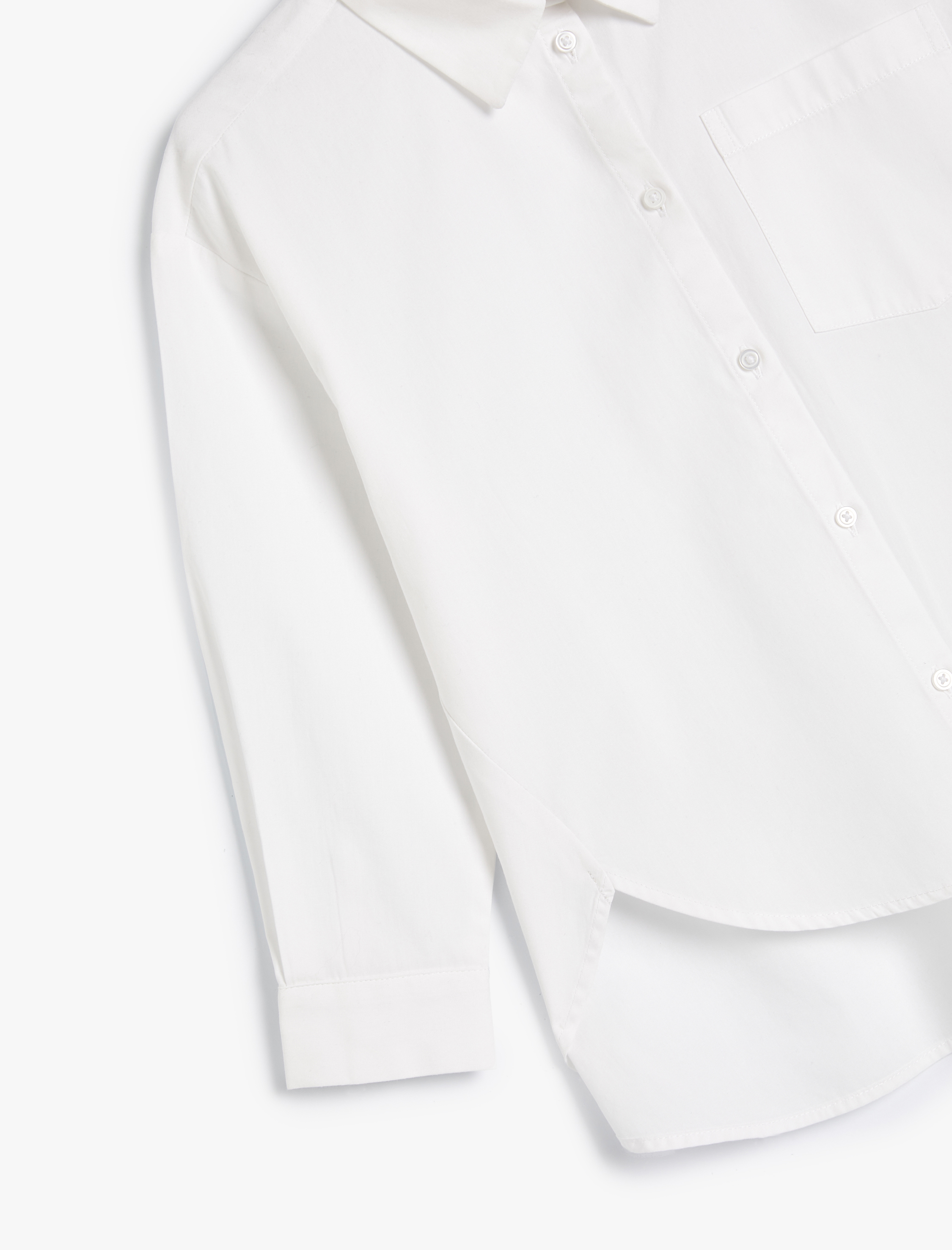  Kız Çocuk Uzun Kollu Pamuklu Basic Okul Gömleği