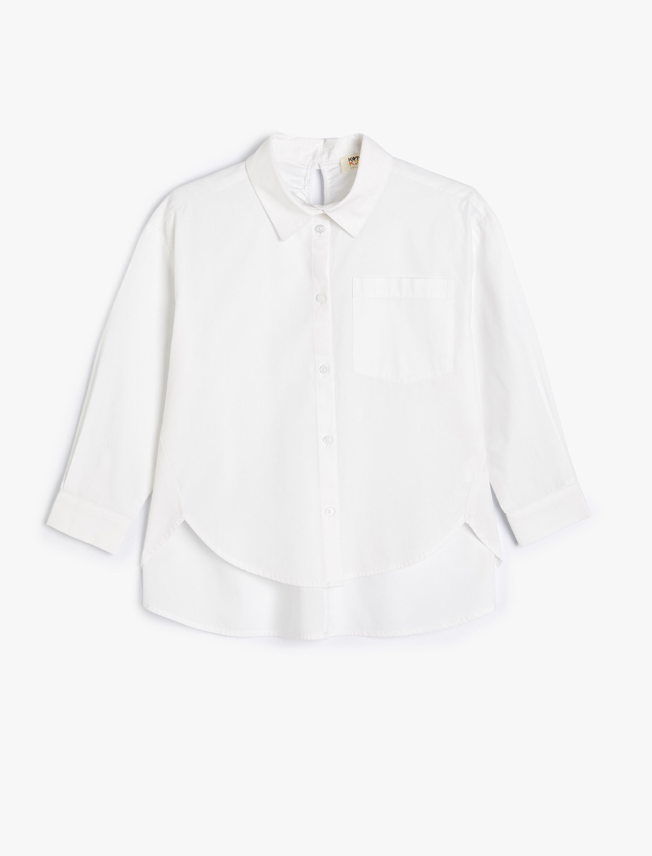  Kız Çocuk Uzun Kollu Pamuklu Basic Okul Gömleği