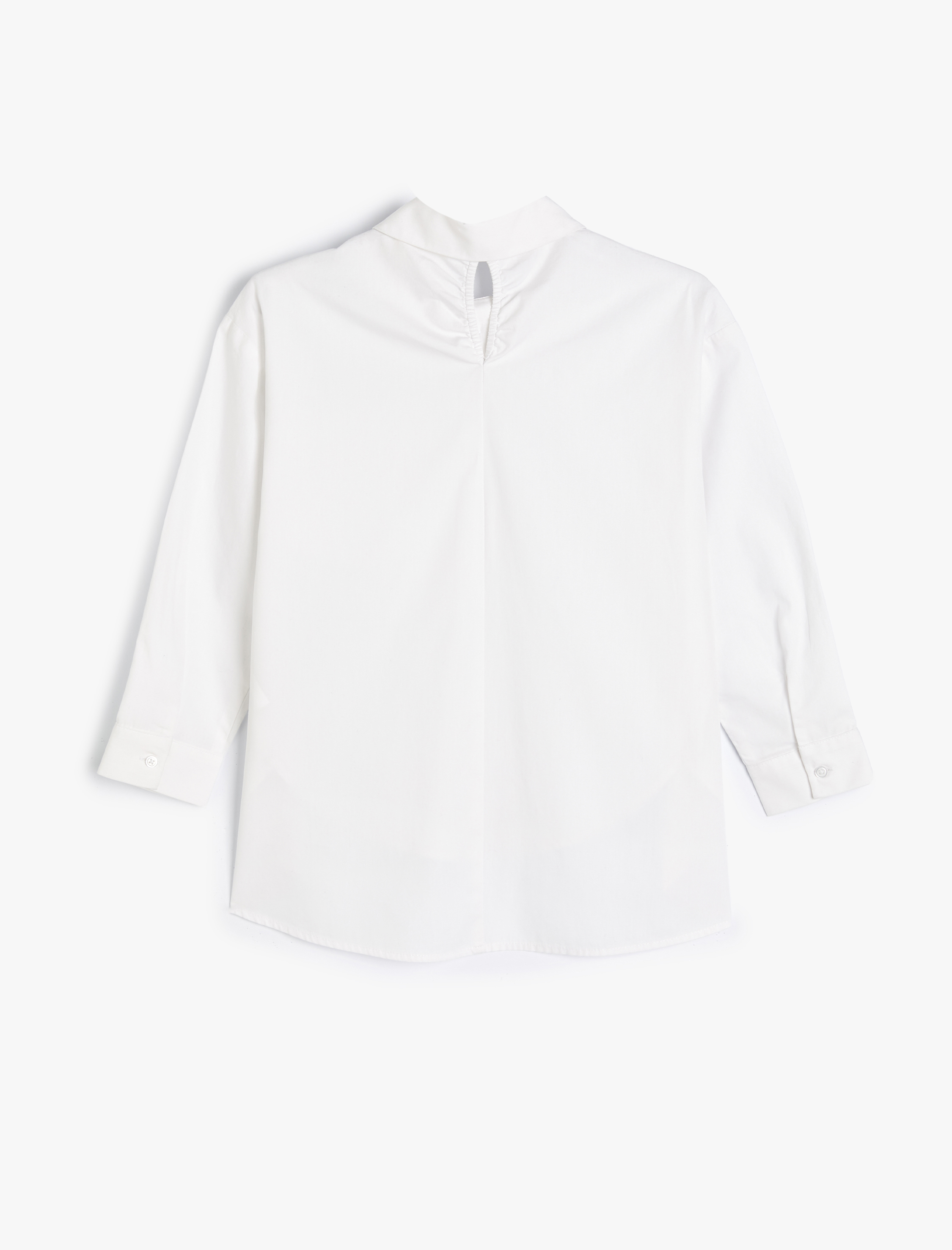  Kız Çocuk Uzun Kollu Pamuklu Basic Okul Gömleği