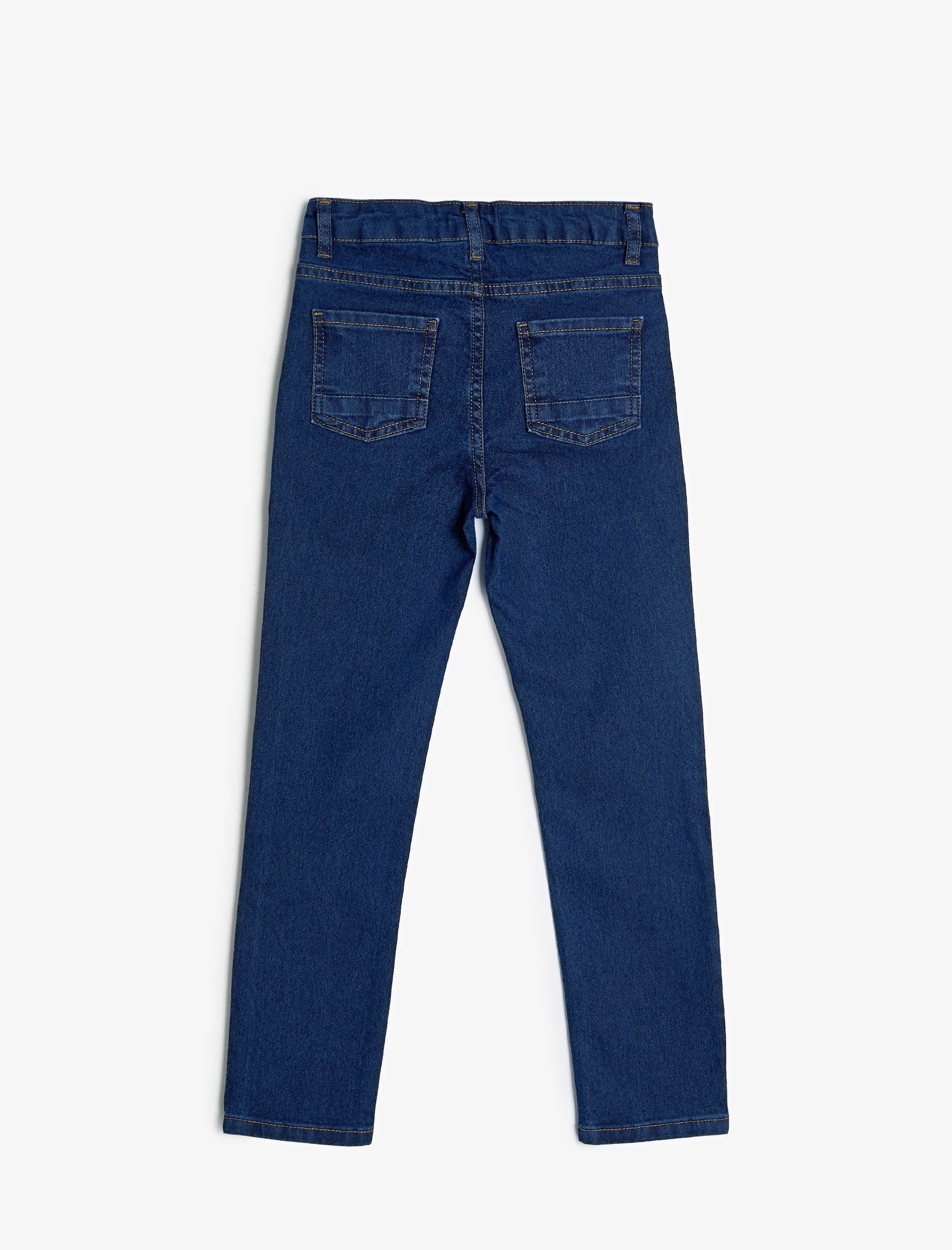  Erkek Çocuk Kot Pantolon Ayarlanabilir Lastikli Pamuklu - Slim Jean