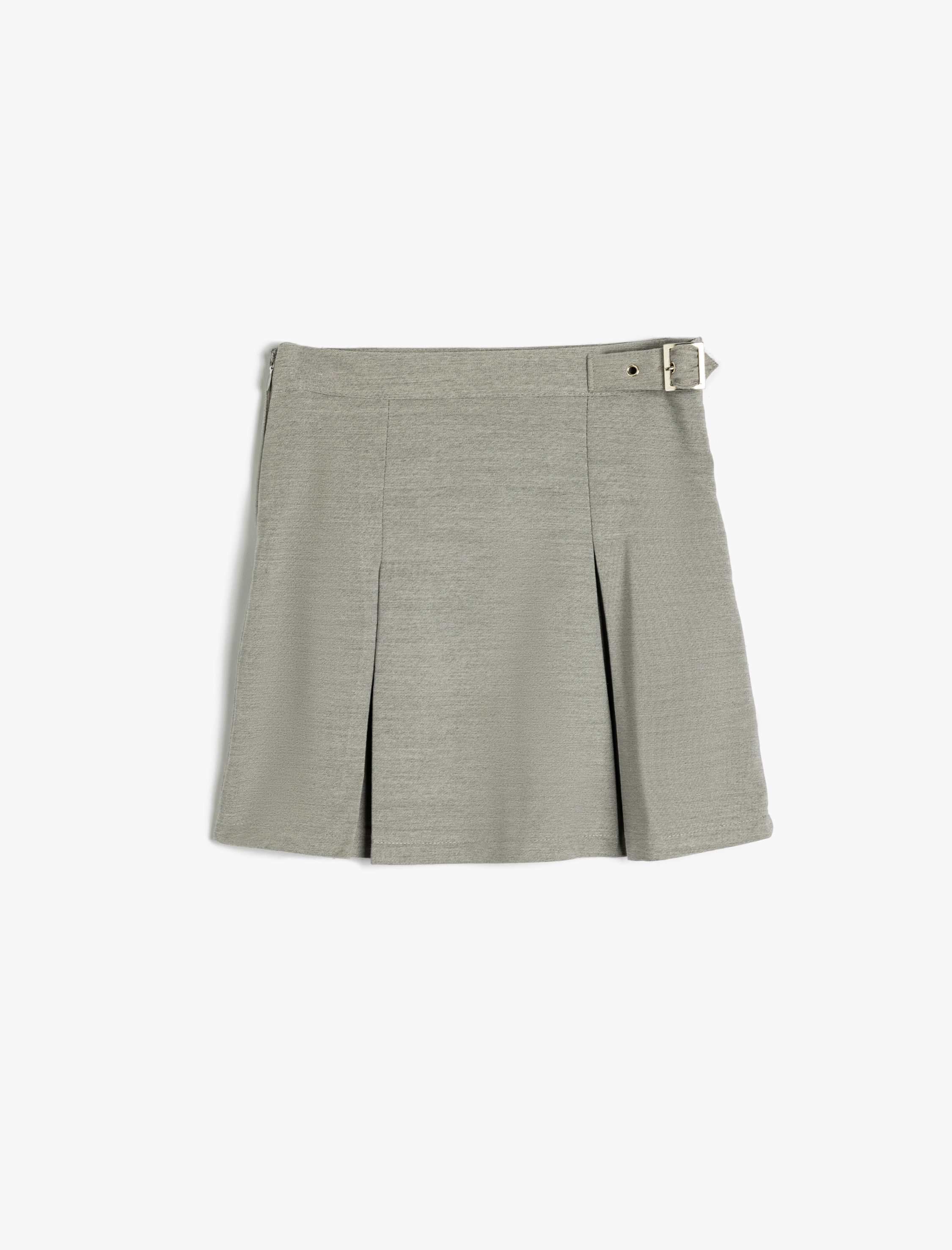  Kız Çocuk Toka Detaylı Beli Lastikli Pileli Etek