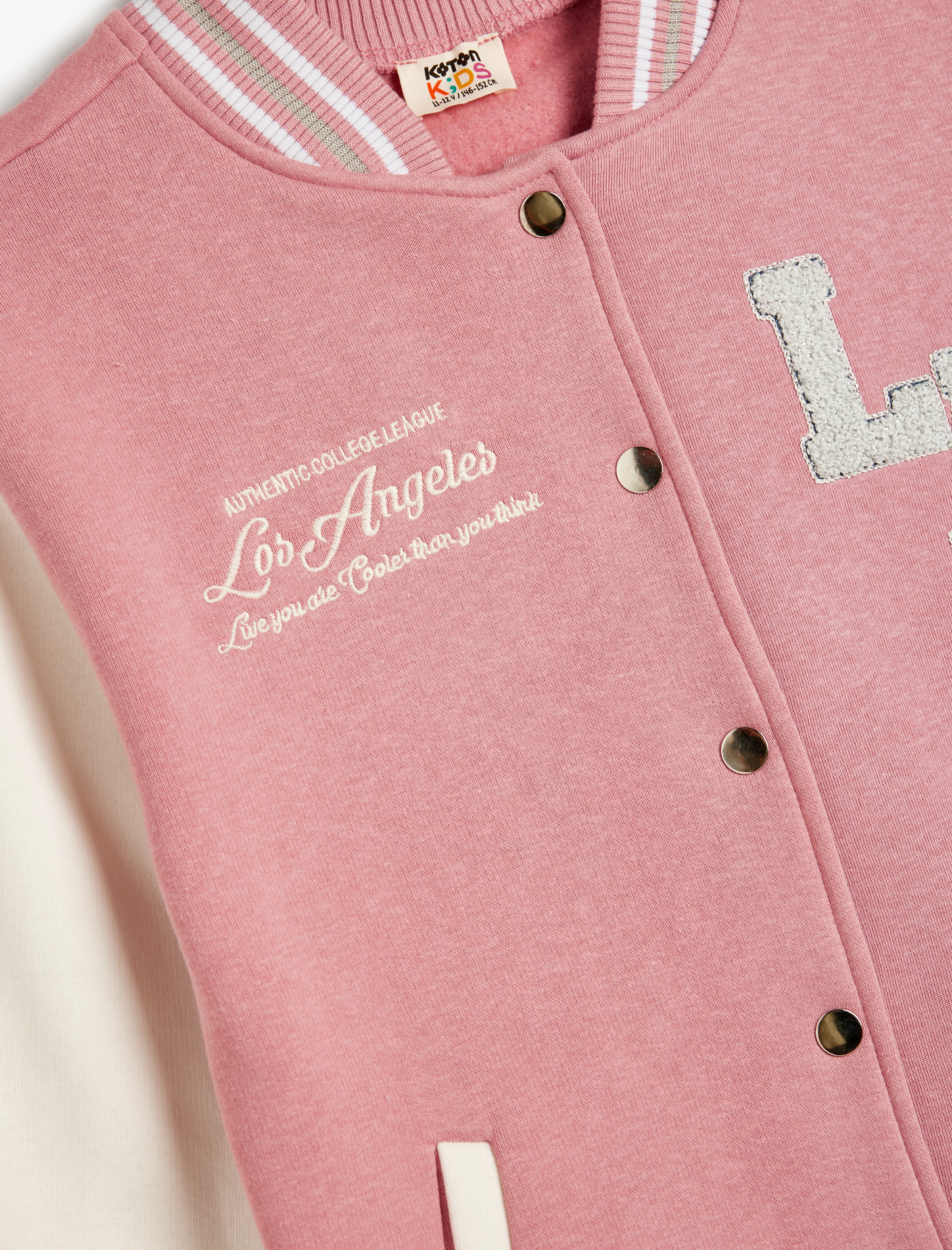  Kız Çocuk Uzun Kollu Şardonlu Renk Bloklu Kolej Ceketi