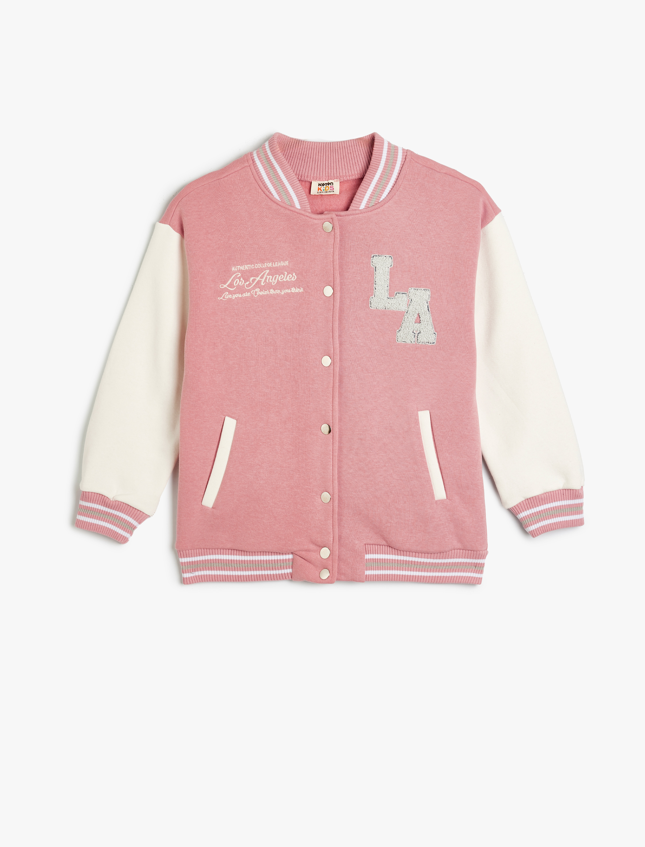  Kız Çocuk Uzun Kollu Şardonlu Renk Bloklu Kolej Ceketi