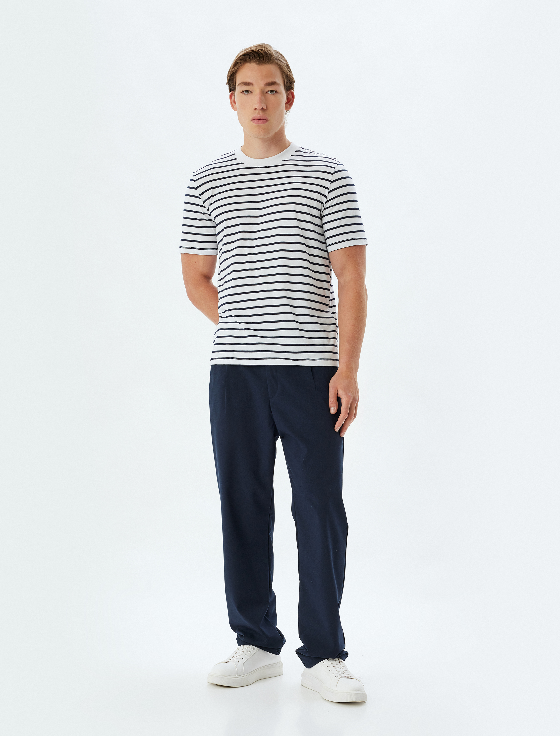   Oversize Tişört Kısa Kollu Bisiklet Yaka Pamuklu