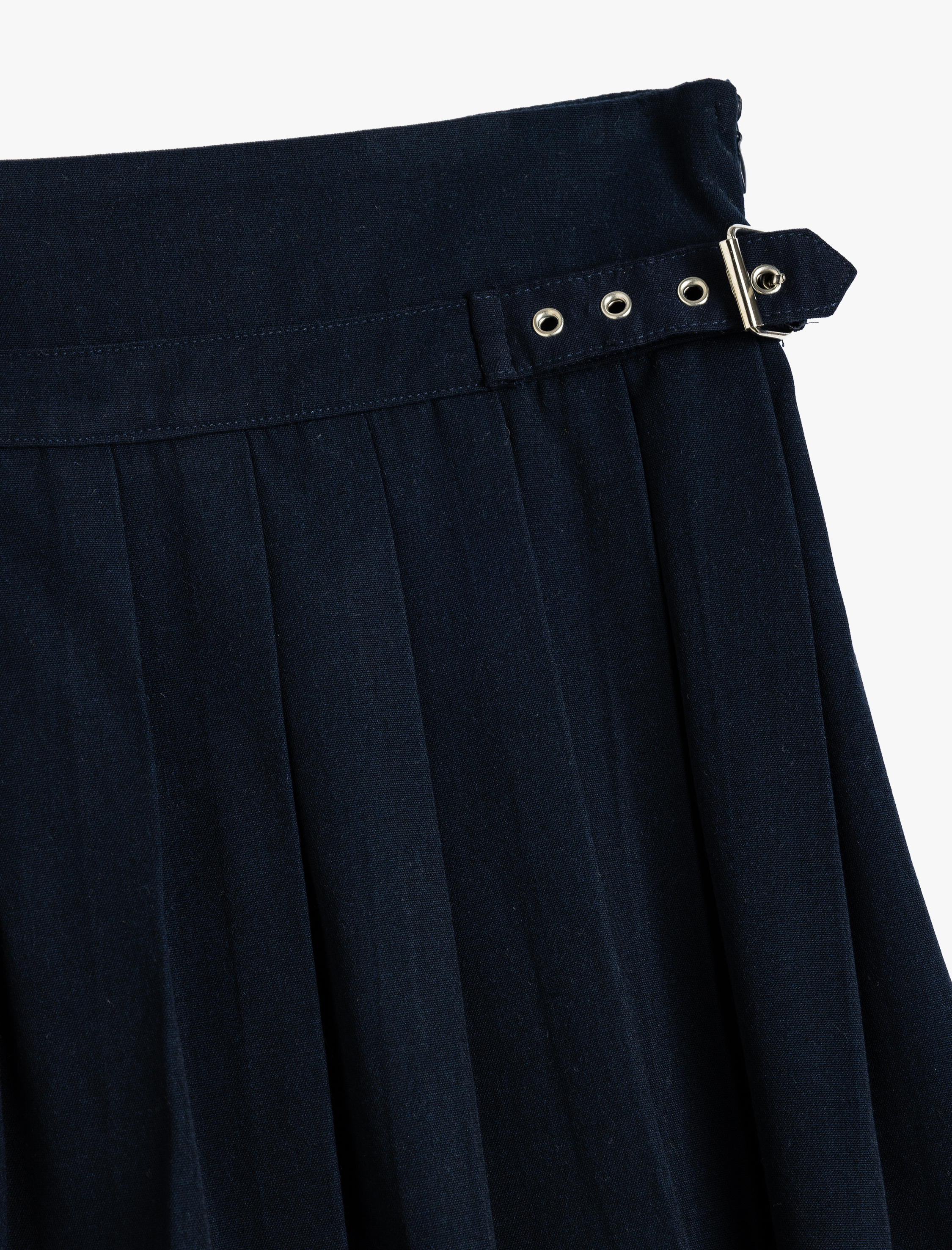  Kız Çocuk Kemer Detaylı Viskon Kumaş Pileli Etek