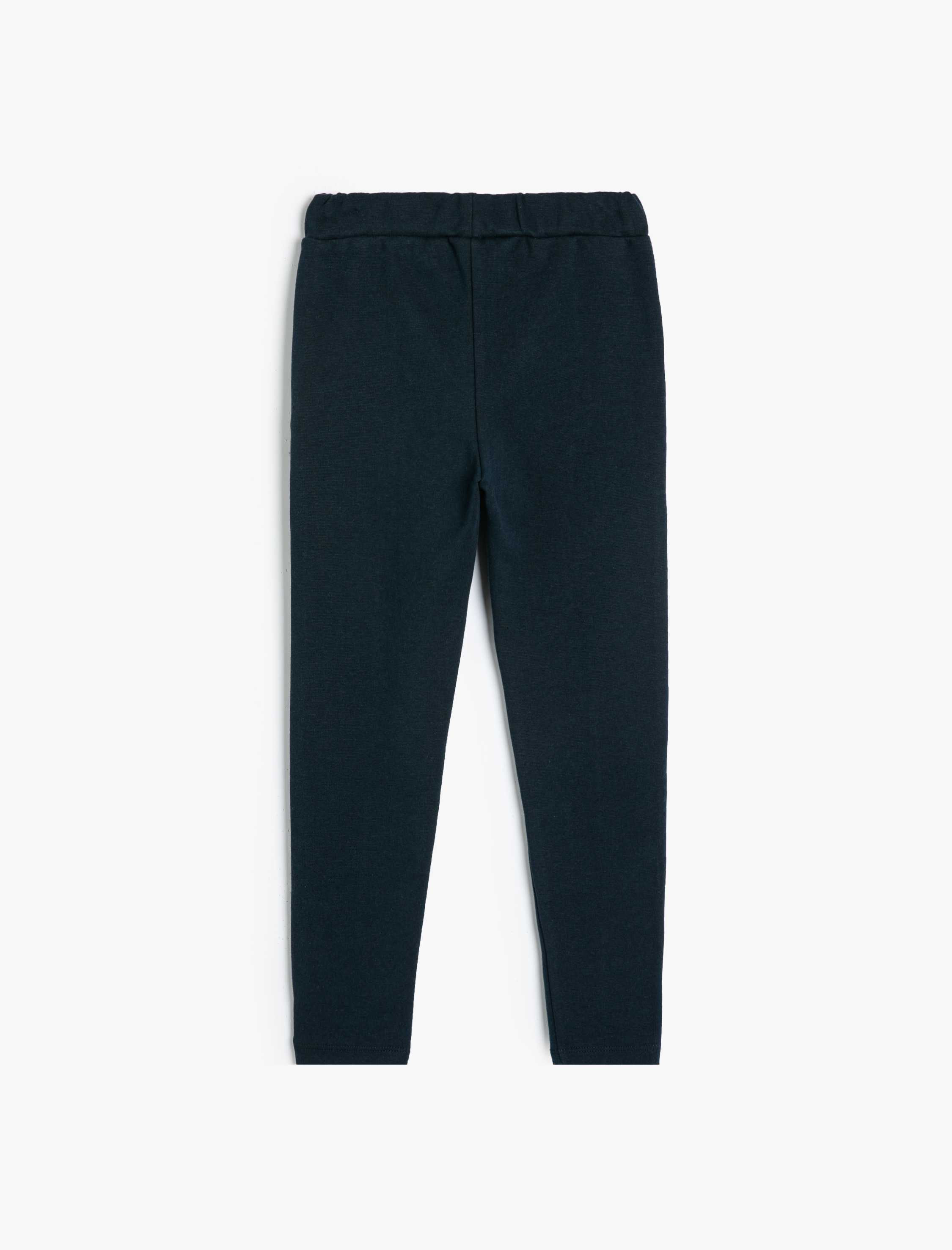  Kız Çocuk Beli Lastikli Cepli Fırfır Detaylı Pamuklu Basic Okul Taytı