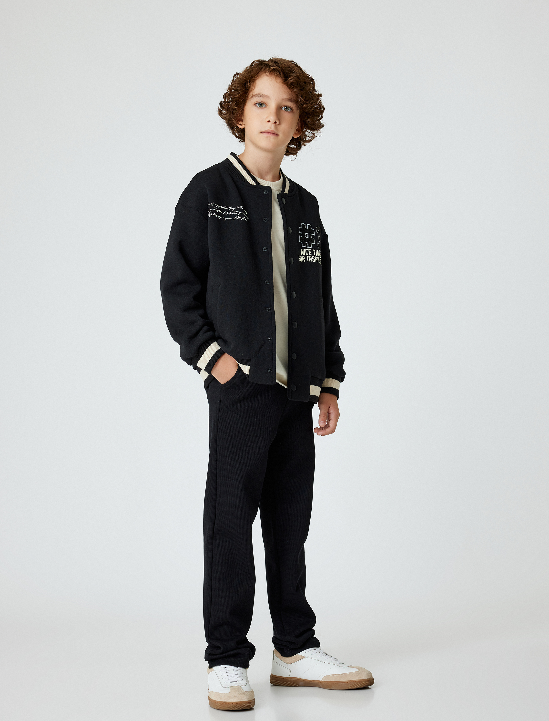  Erkek Çocuk Beli Bağlamalı Cep Detaylı Basic Okul Eşofman Altı