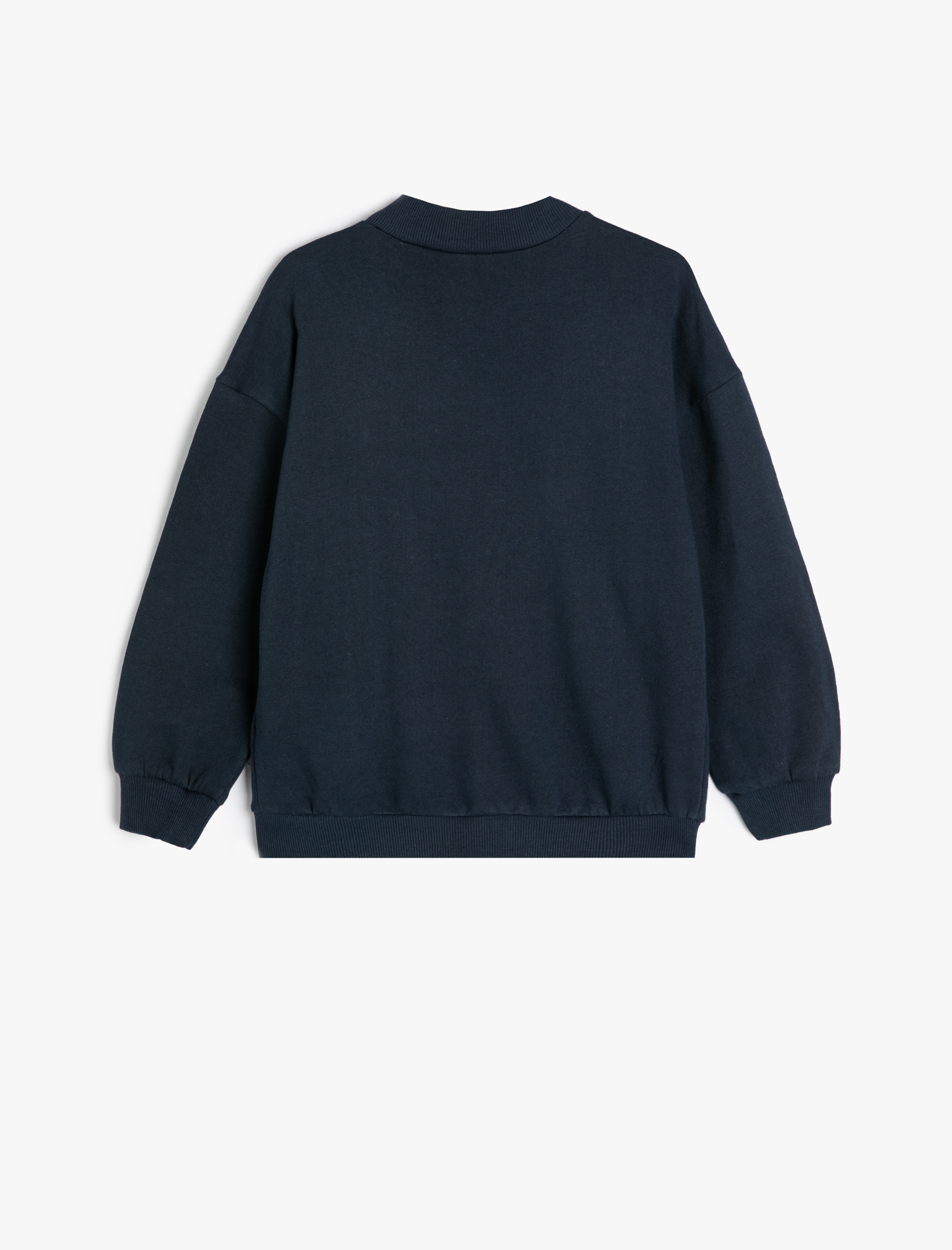  Kız Çocuk Uzun Kollu Yuvarlak Yaka Cepli Pamuklu Fermuarlı Sweatshirt