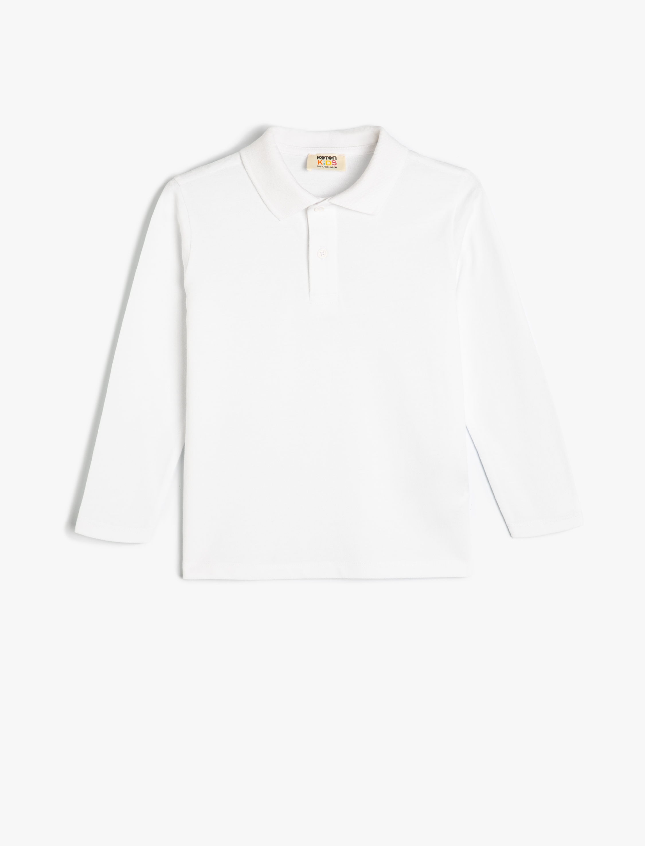  Erkek Çocuk Uzun Kollu Pamuklu Polo Yaka Basic Tişört