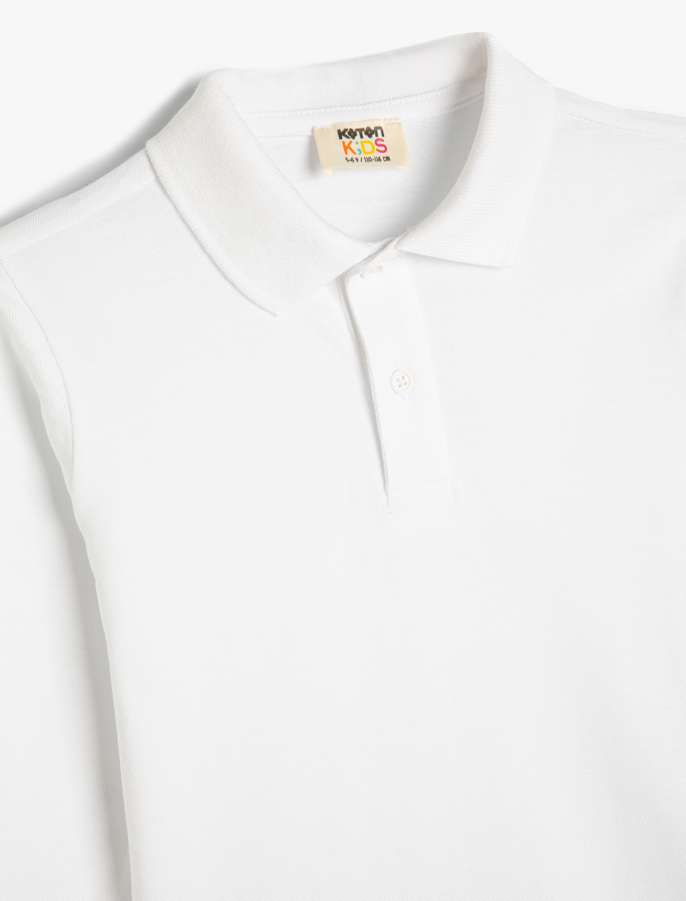  Erkek Çocuk Uzun Kollu Pamuklu Polo Yaka Basic Tişört