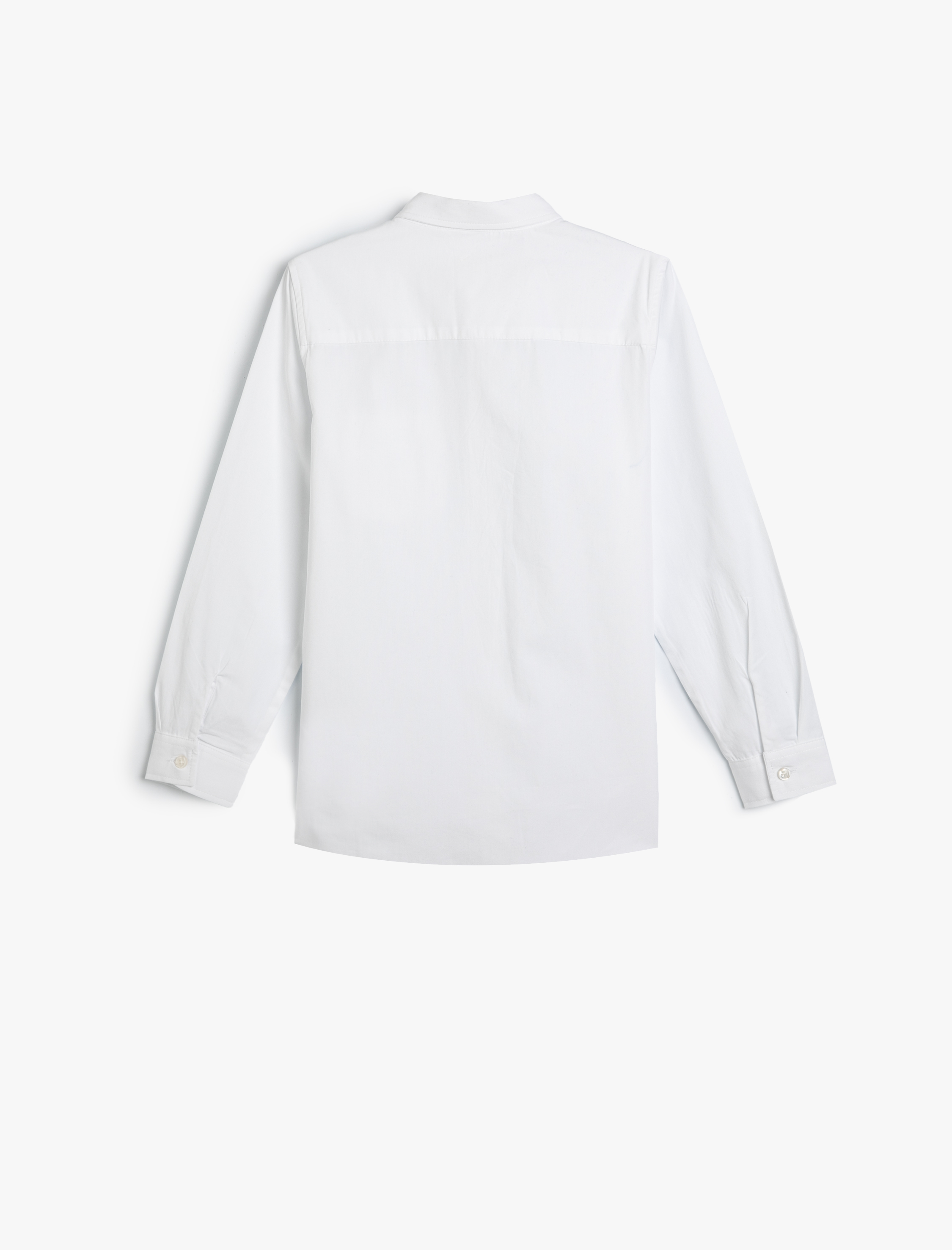  Erkek Çocuk Uzun Kollu Tek Cepli Pamuklu Basic Okul Gömleği