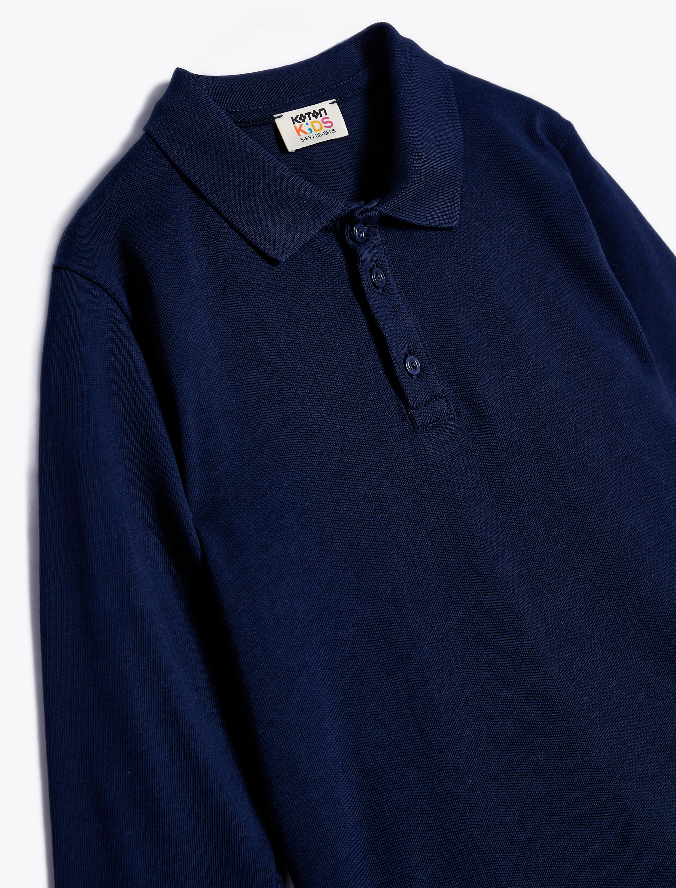  Erkek Çocuk Uzun Kollu Pamuklu Polo Yaka Basic Tişört