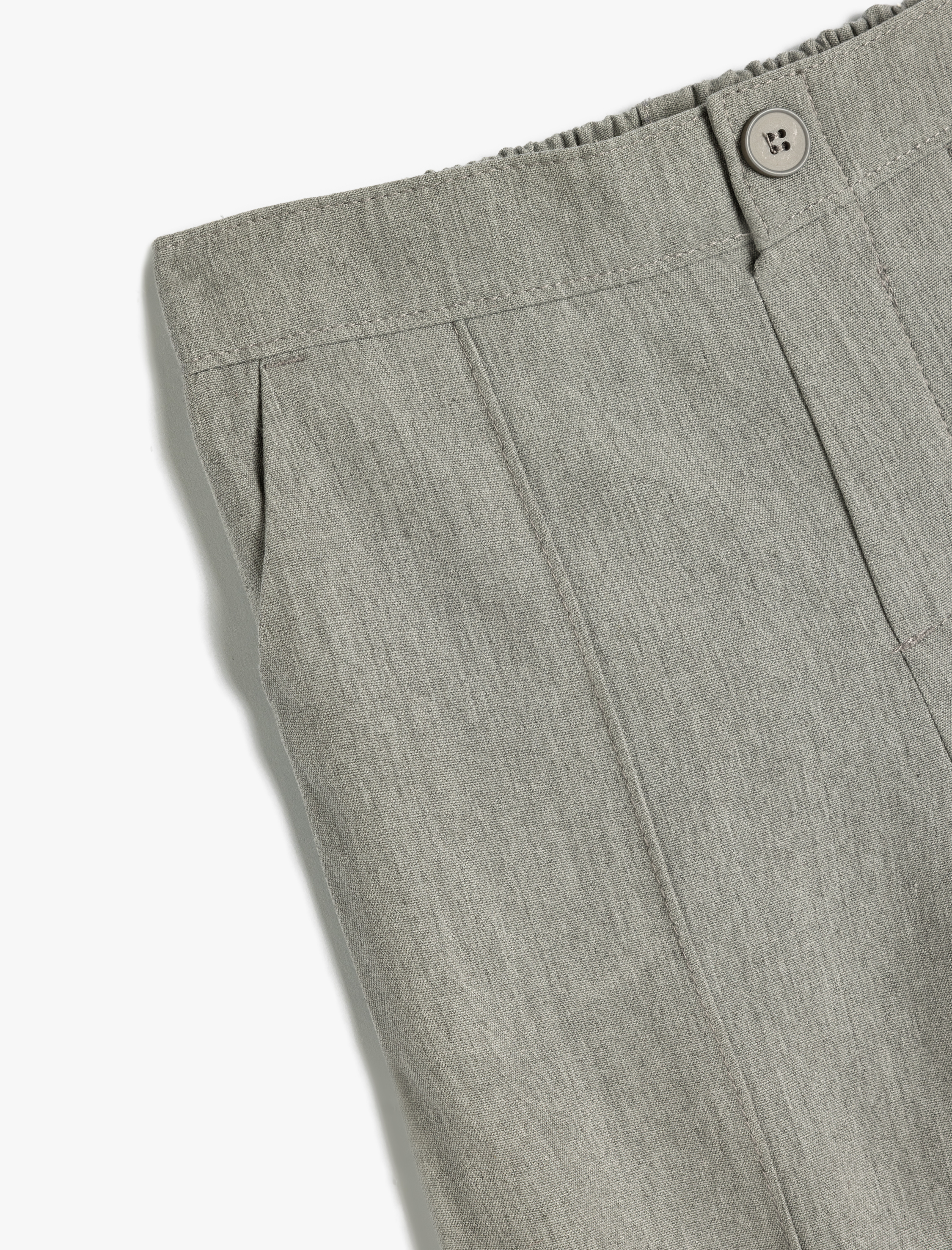  Kız Çocuk Cep Detaylı Slim Fit Viskon Karışımlı Chino Pantolon