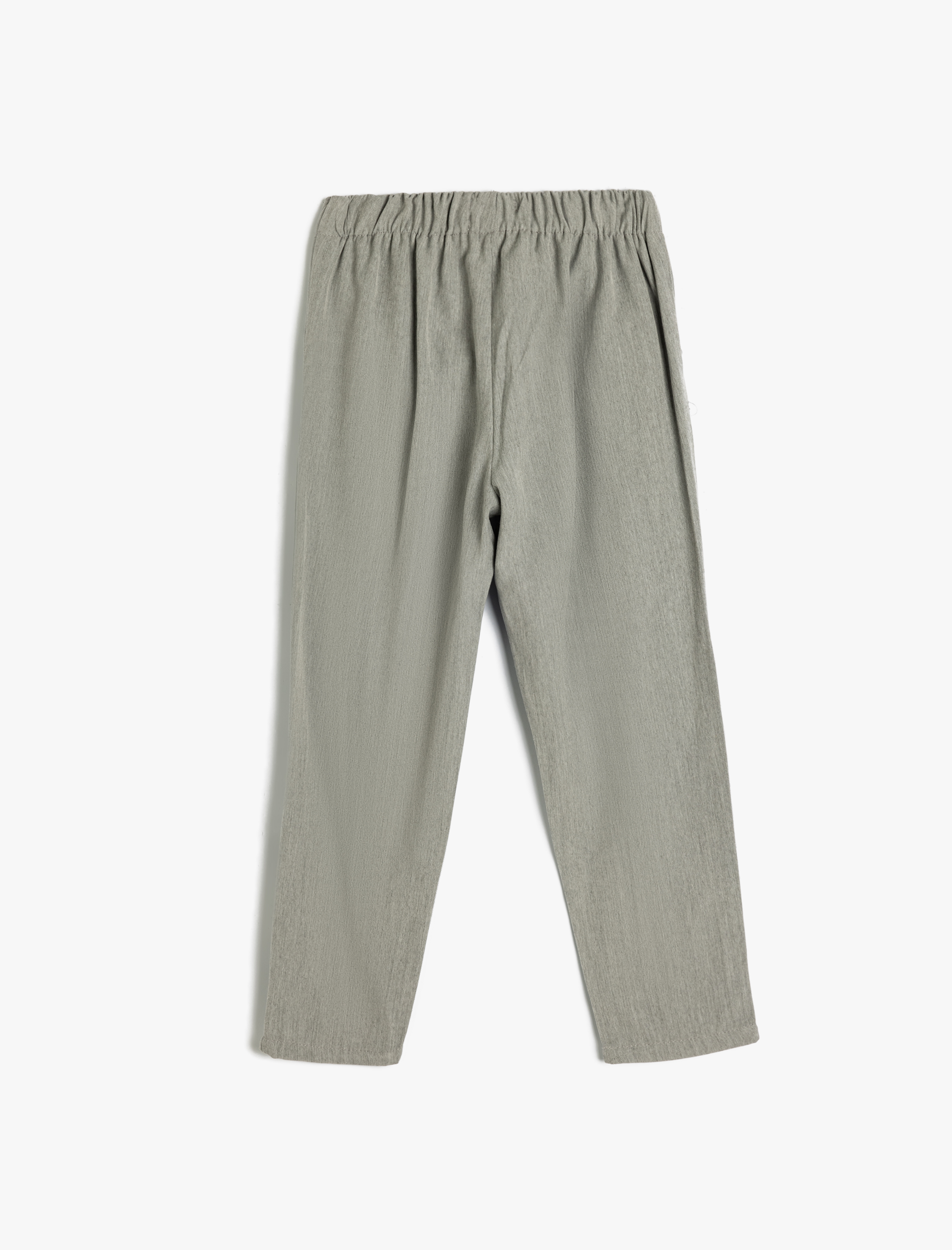  Kız Çocuk Cep Detaylı Slim Fit Viskon Karışımlı Chino Pantolon