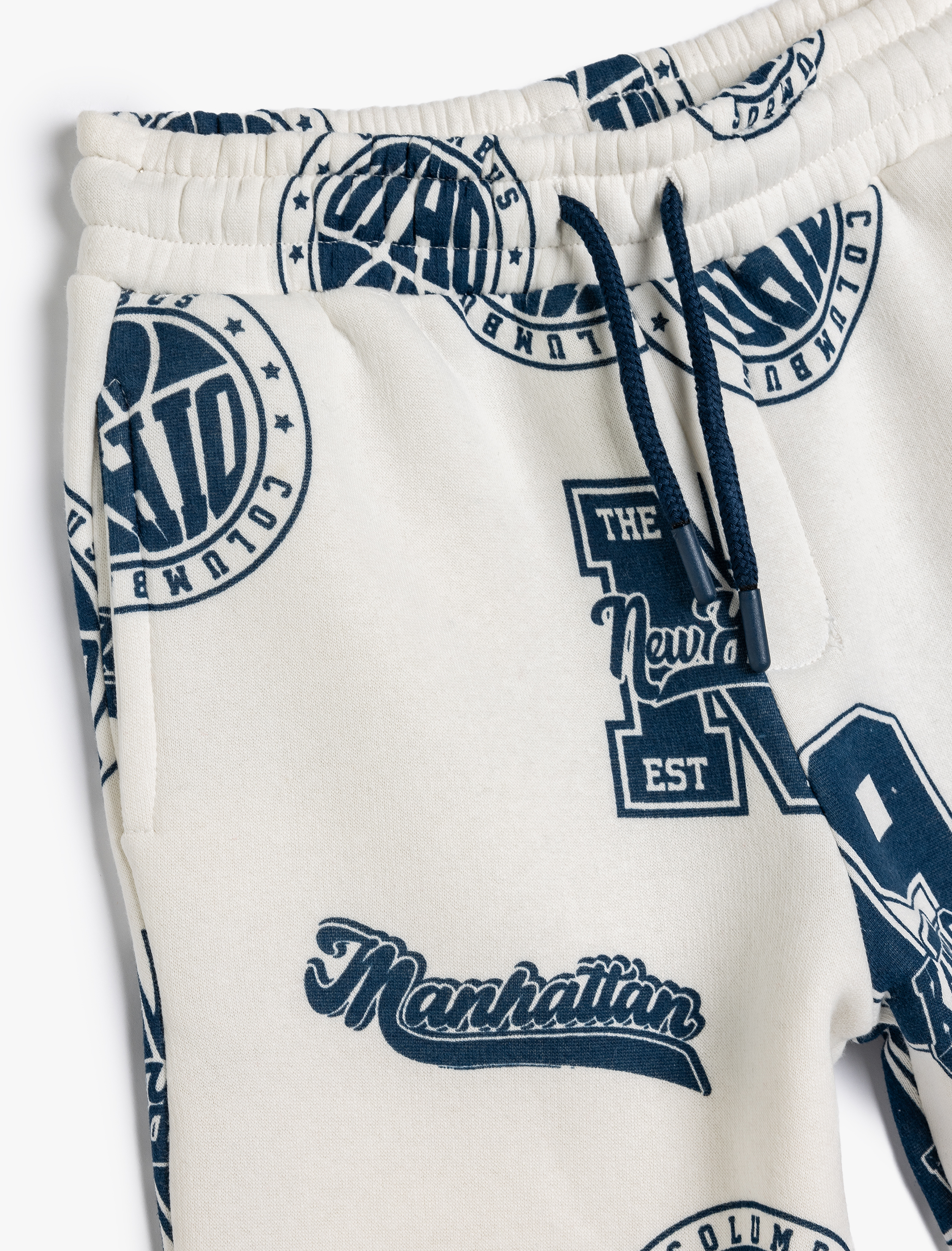  Erkek Çocuk Baskı Detaylı Şardonlu Jogger Eşofman Altı