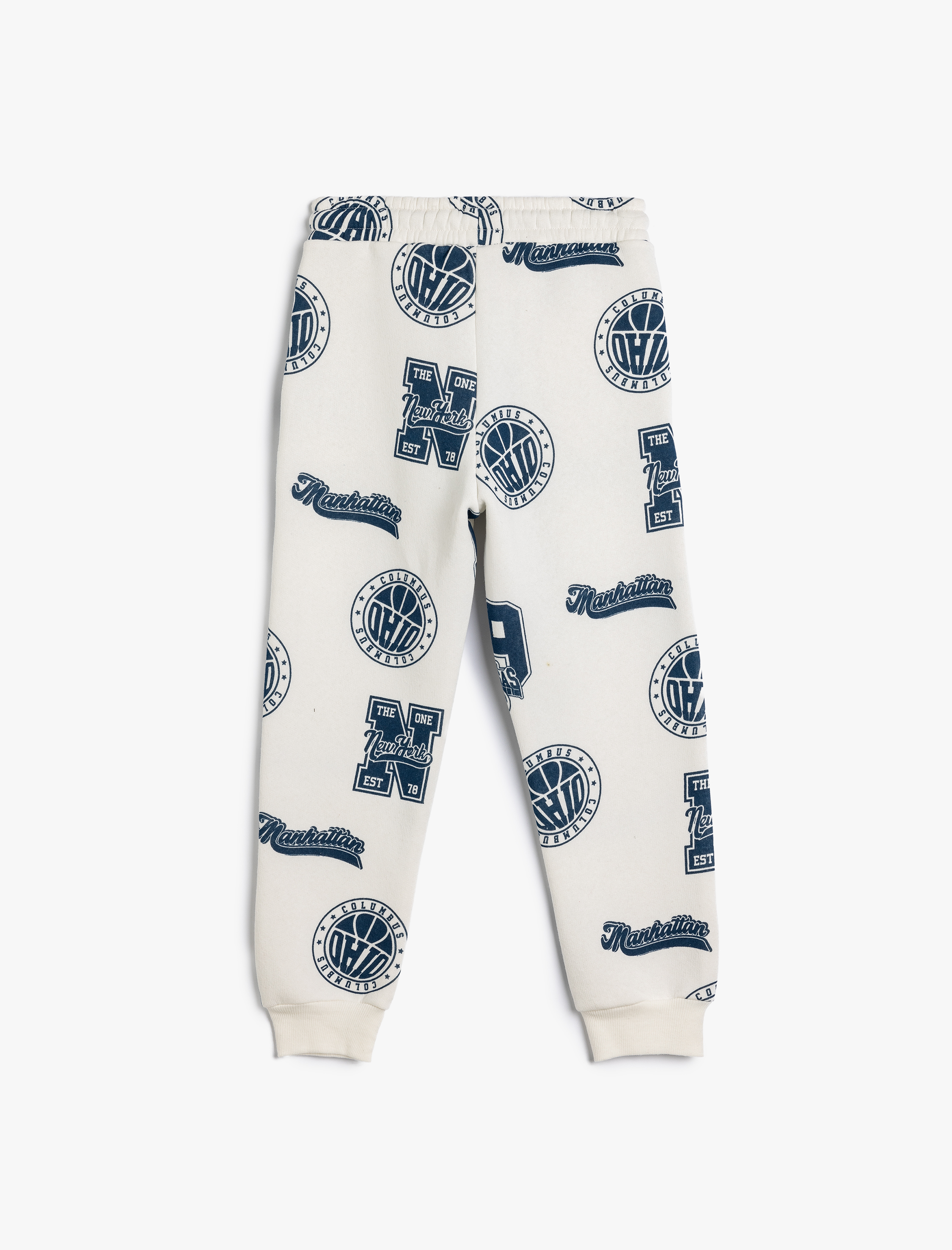  Erkek Çocuk Baskı Detaylı Şardonlu Jogger Eşofman Altı