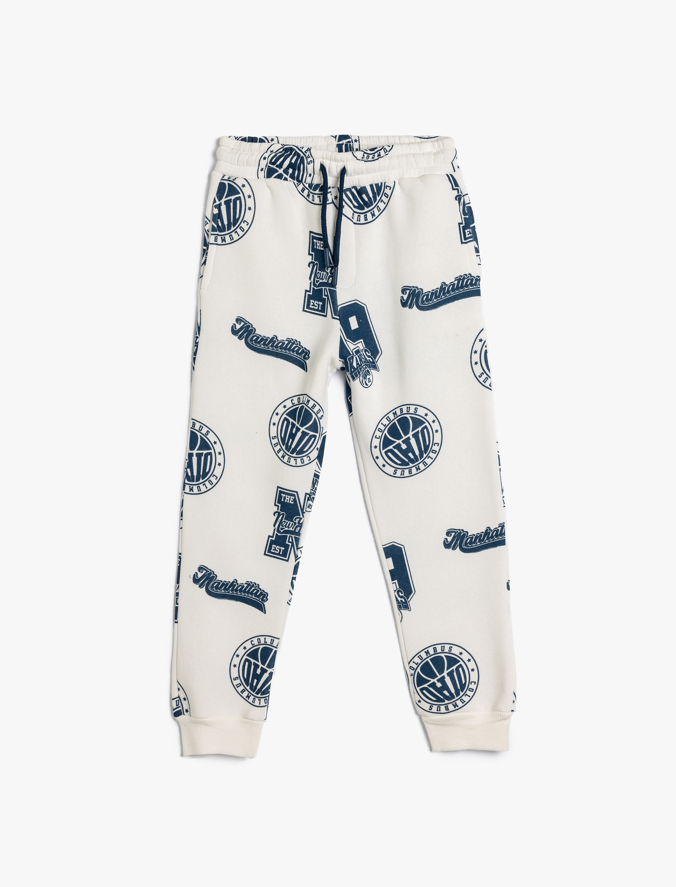  Erkek Çocuk Baskı Detaylı Şardonlu Jogger Eşofman Altı