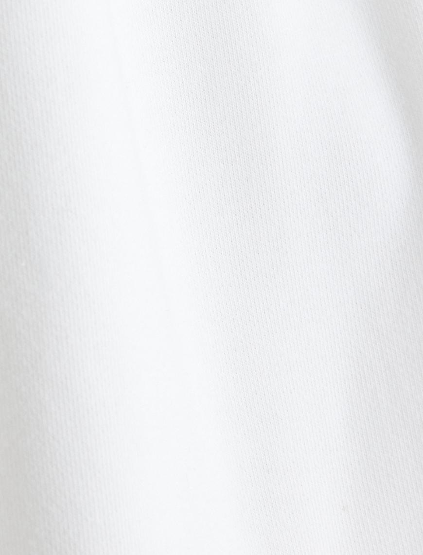   Fermuarlı Sweatshirt Şerit Detaylı Cepli Dik Yaka