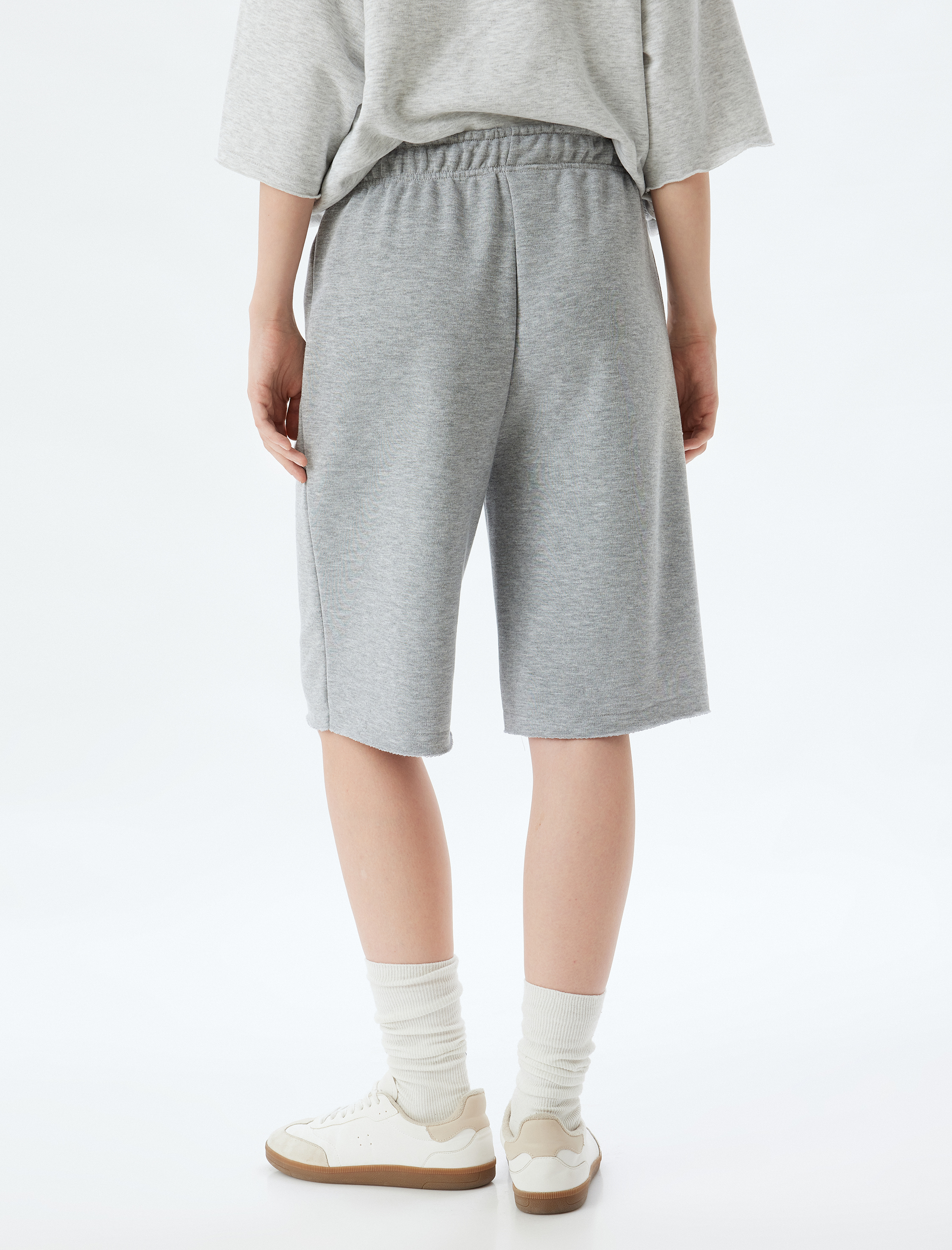   Oversize Bermuda Bağcıklı Yüksek Bel Şort