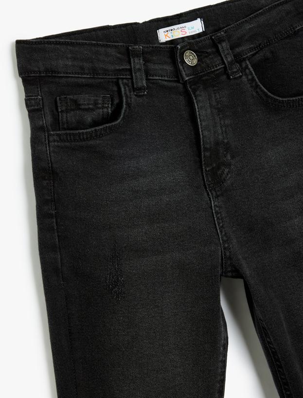 Kot Pantolon Ayarlanabilir Lastikli Pamuklu - Slim Jean_3