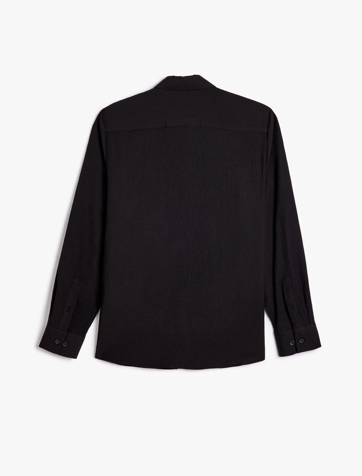  Uzun Kollu Gömlek Pamuklu Dokulu Regular Fit