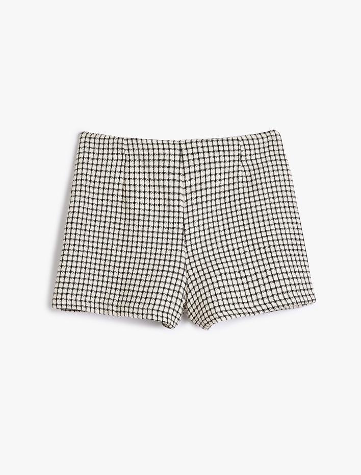  Tüvit Şort Etek Mini Boy Kareli
