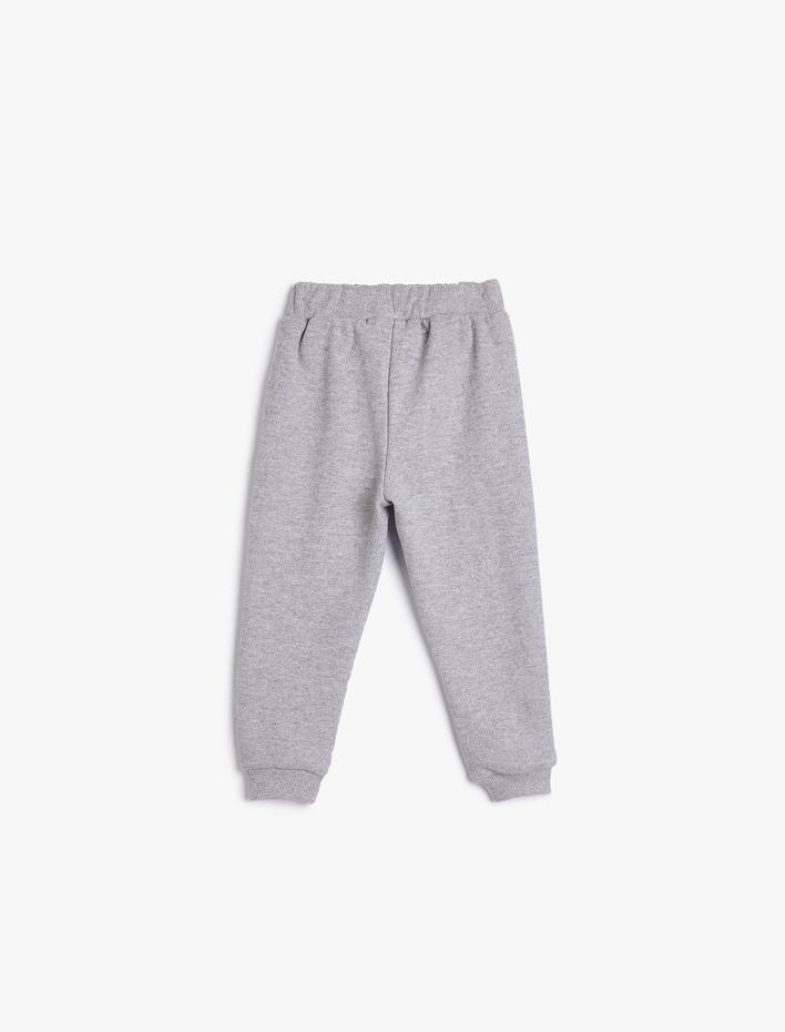 Erkek Bebek Jogger Eşofman Altı Beli Bağlamalı Aplike Detaylı