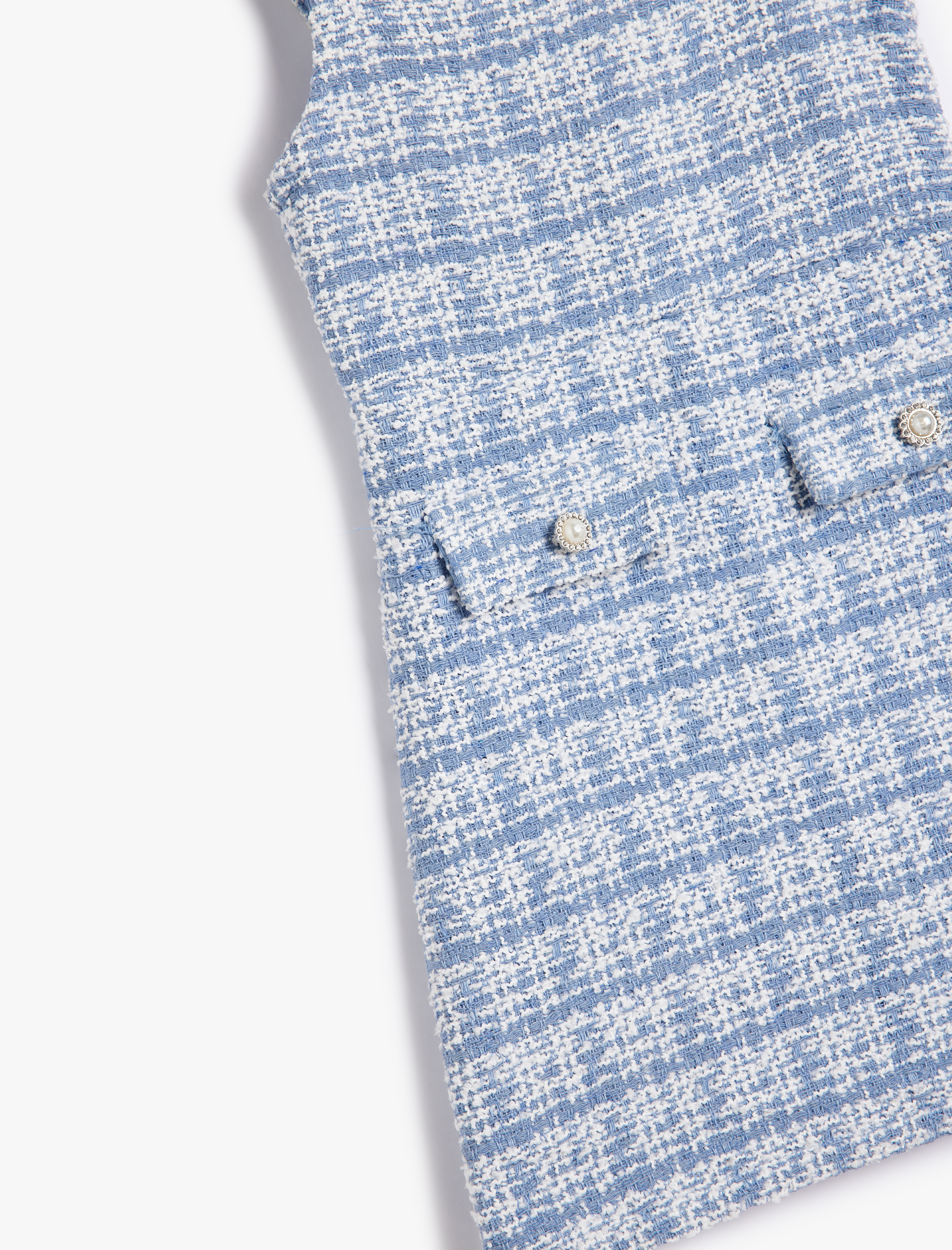  Kız Çocuk Tüvit Jile Elbise Askılı İnci Düğme Detaylı