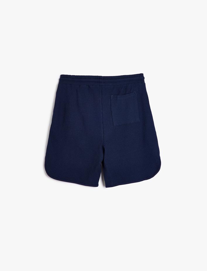  Bermuda Şort Beli Bağcıklı Cep Detaylı Pamuklu