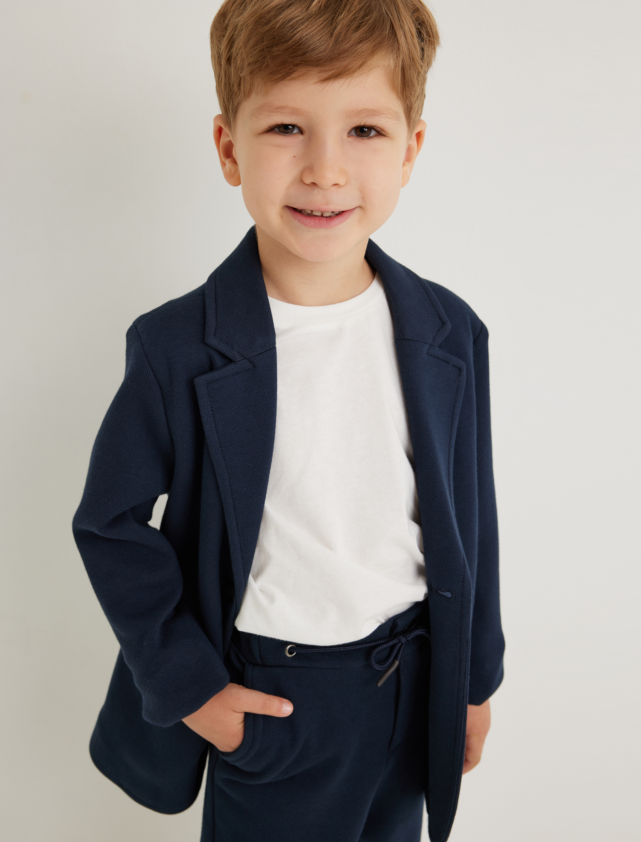 Erkek Çocuk Oversize Okul Ceketi Kruvaze Yaka Uzun Kollu