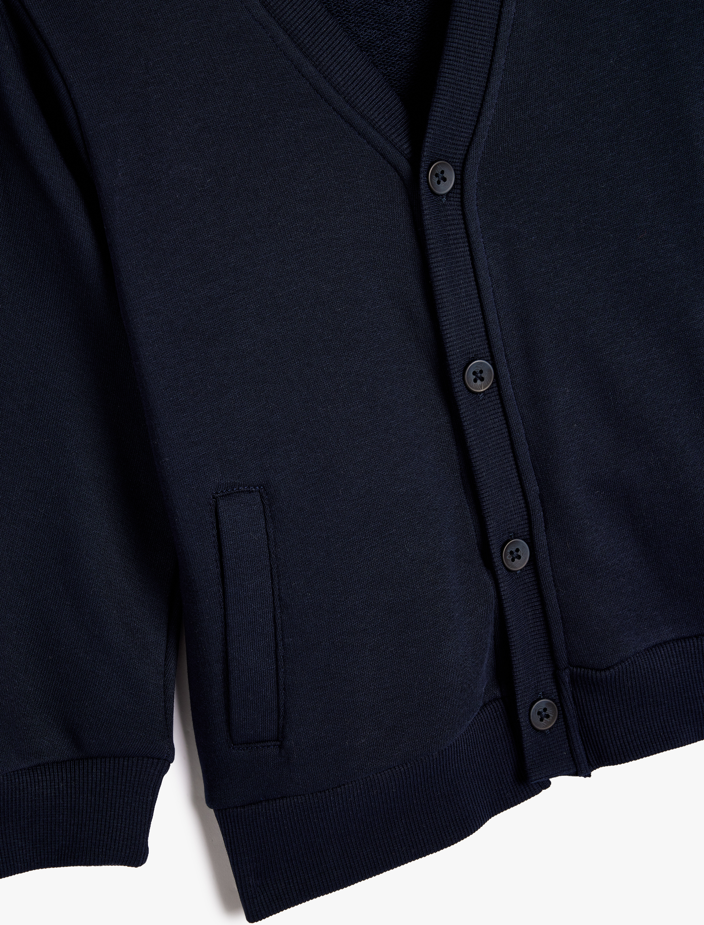  Erkek Çocuk V Yaka Uzun Kollu Cepli Pamuklu Basic Hırka