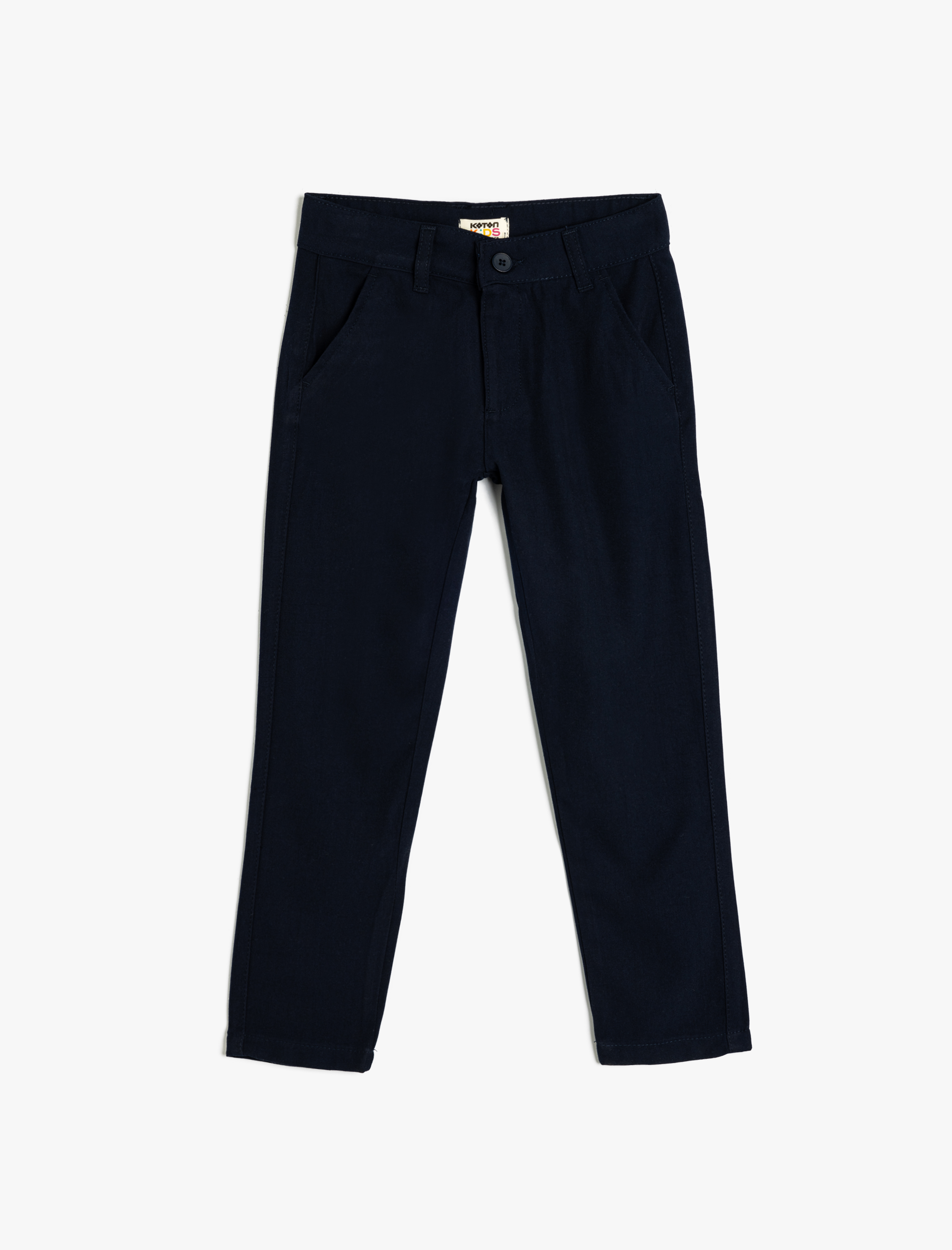  Erkek Çocuk Cep Detaylı Viskon Karışımlı Dar Kesim Chino Pantolon