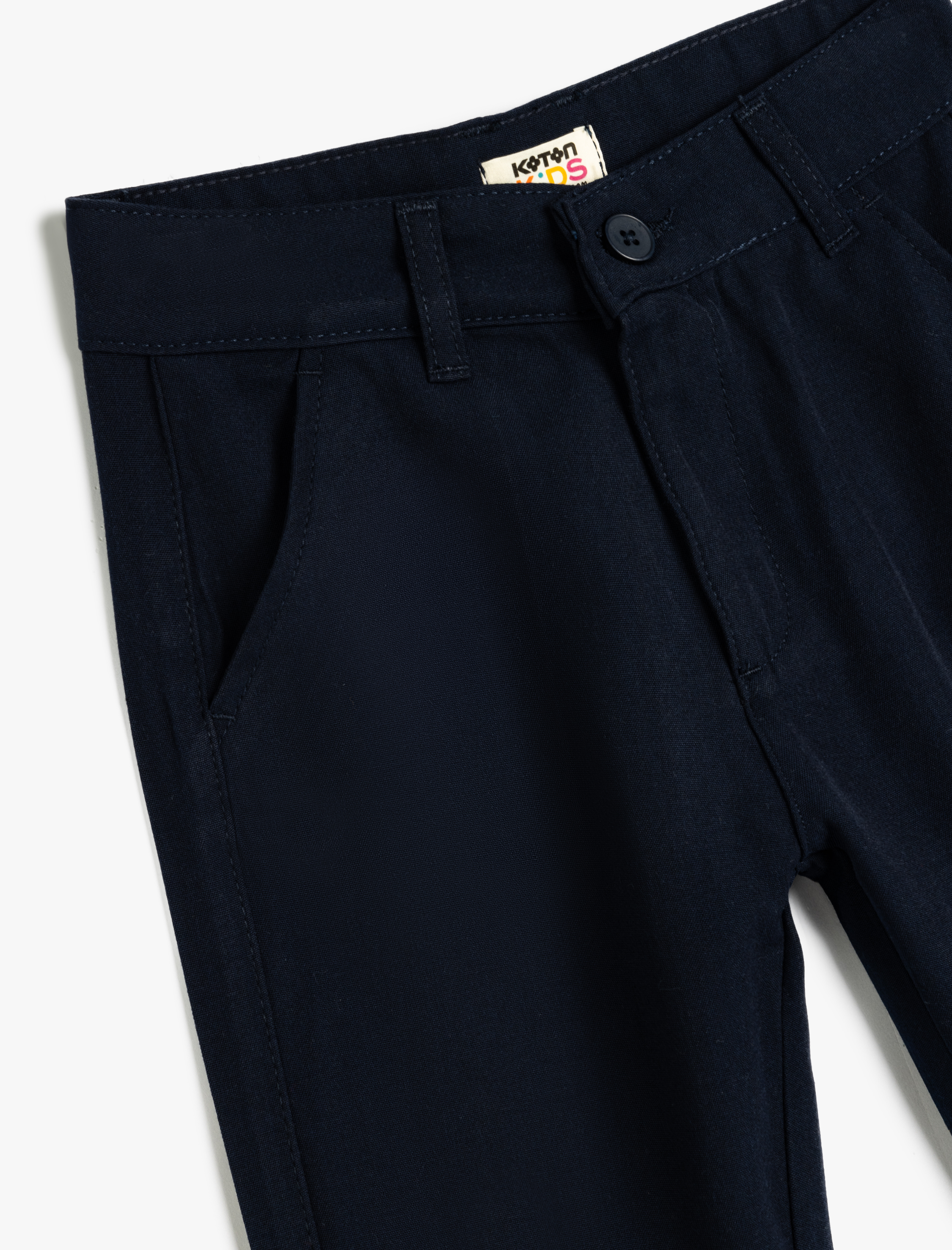  Erkek Çocuk Cep Detaylı Viskon Karışımlı Dar Kesim Chino Pantolon